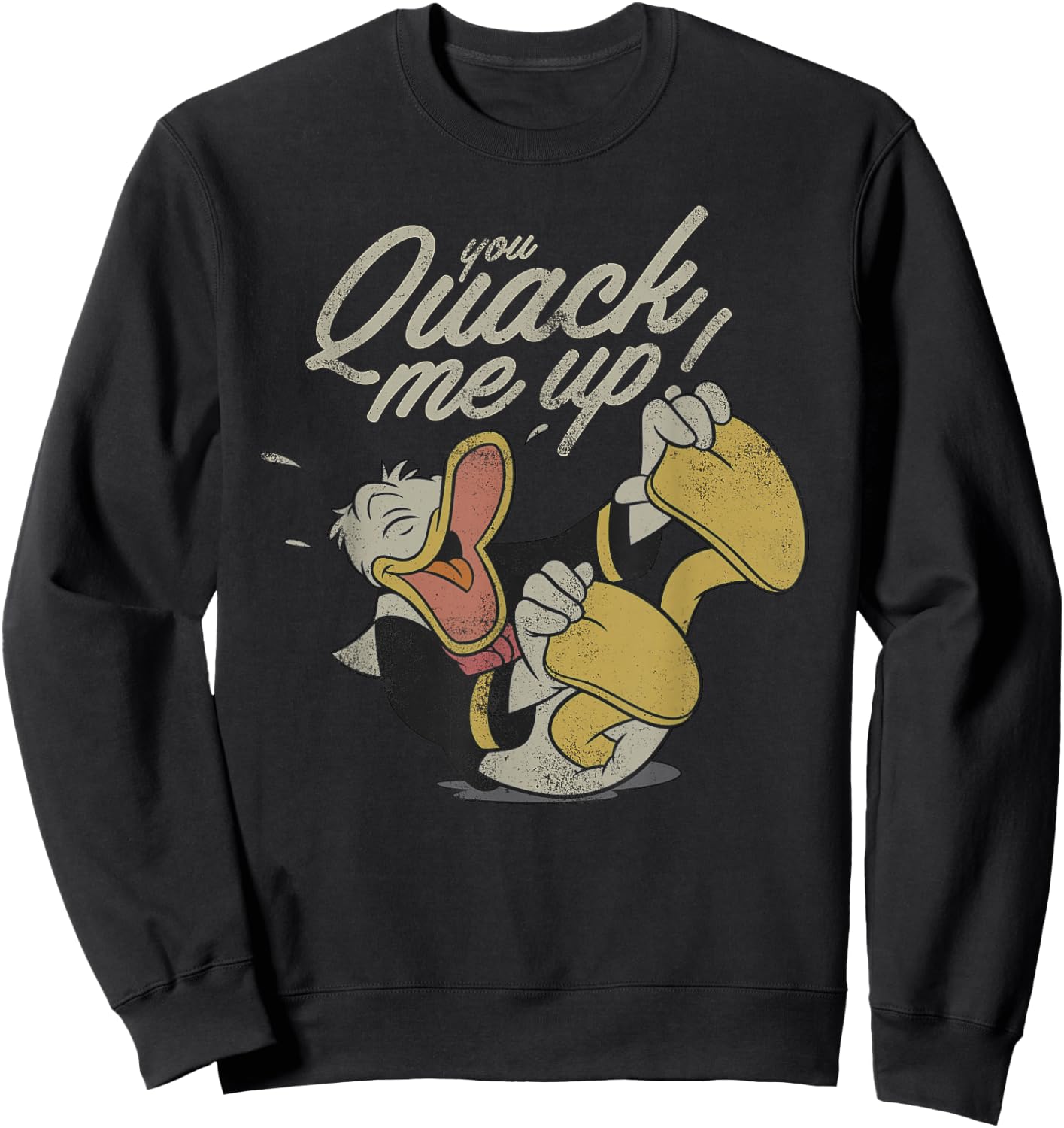 Disney Mickey and Friends Donald Duck You Quack Me Up Sweatshirt - Sweatshirt | Black