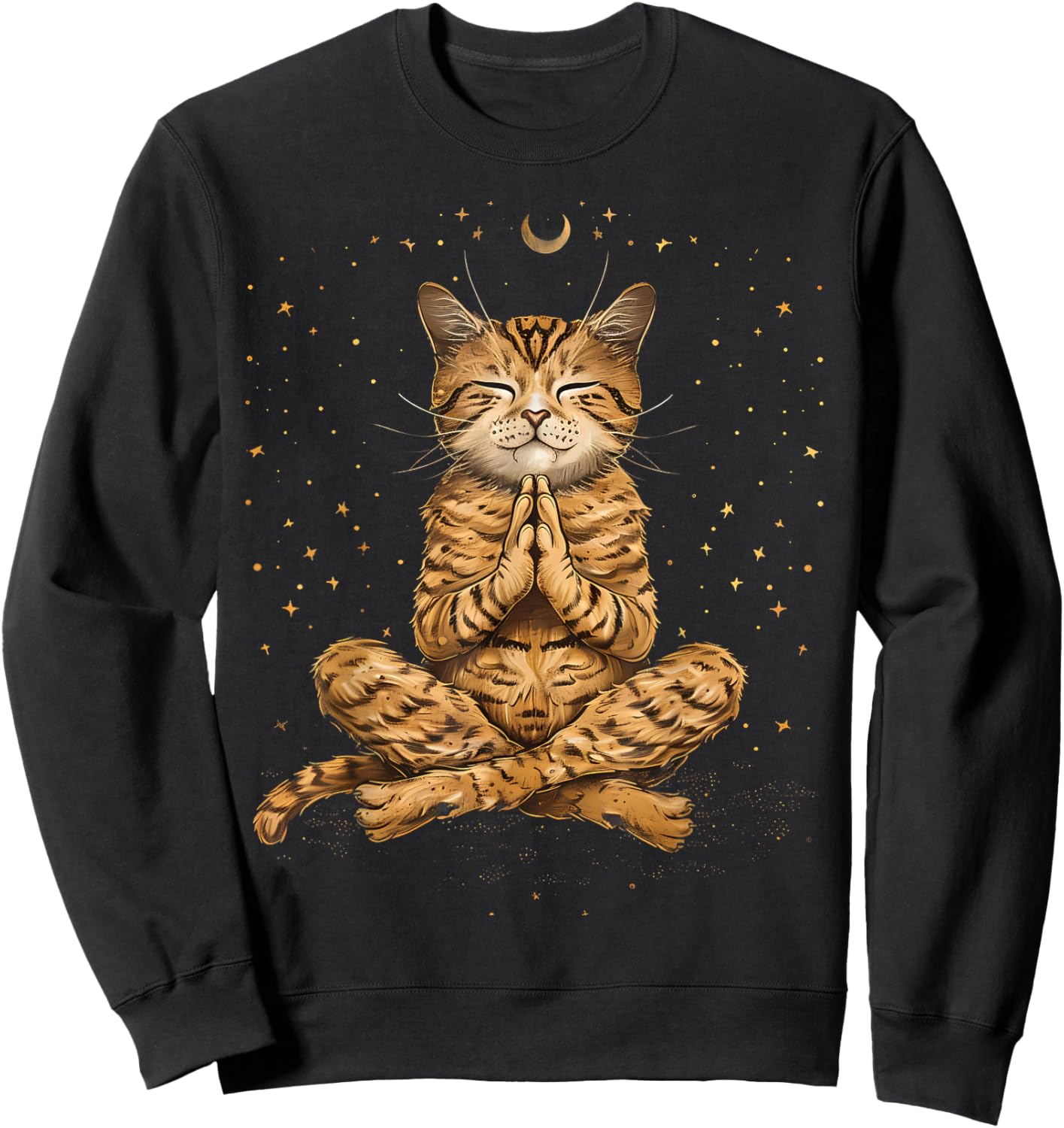 Cat Meditation Zen Buddha Spirituality Hindu Buddhist Women Kids Sweatshirt - Sweatshirt | Black