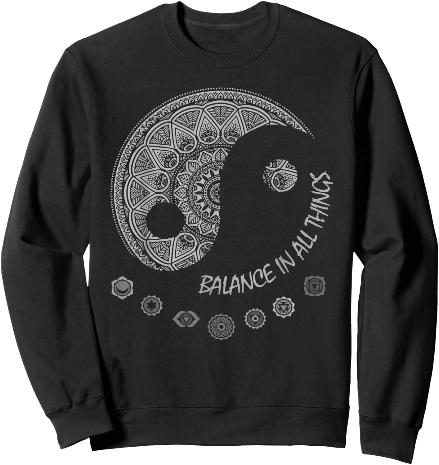 Ying Yang Chakra Spirit Spiritual Balance Mind Sweatshirt - Sweatshirt | Black