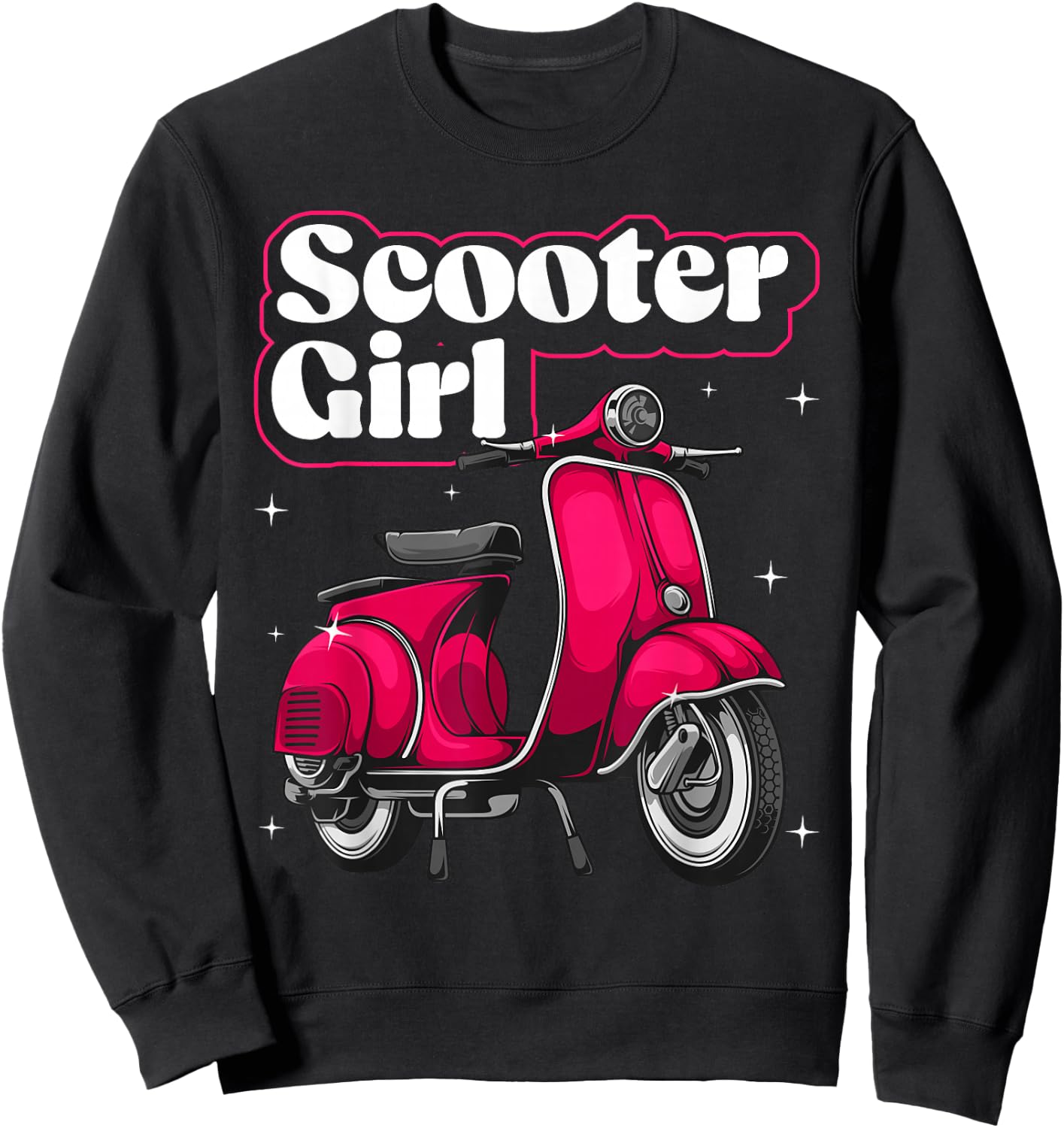 Funny Scooter Girl Art Kids Scooter Life Lover Sweatshirt - Sweatshirt | Black