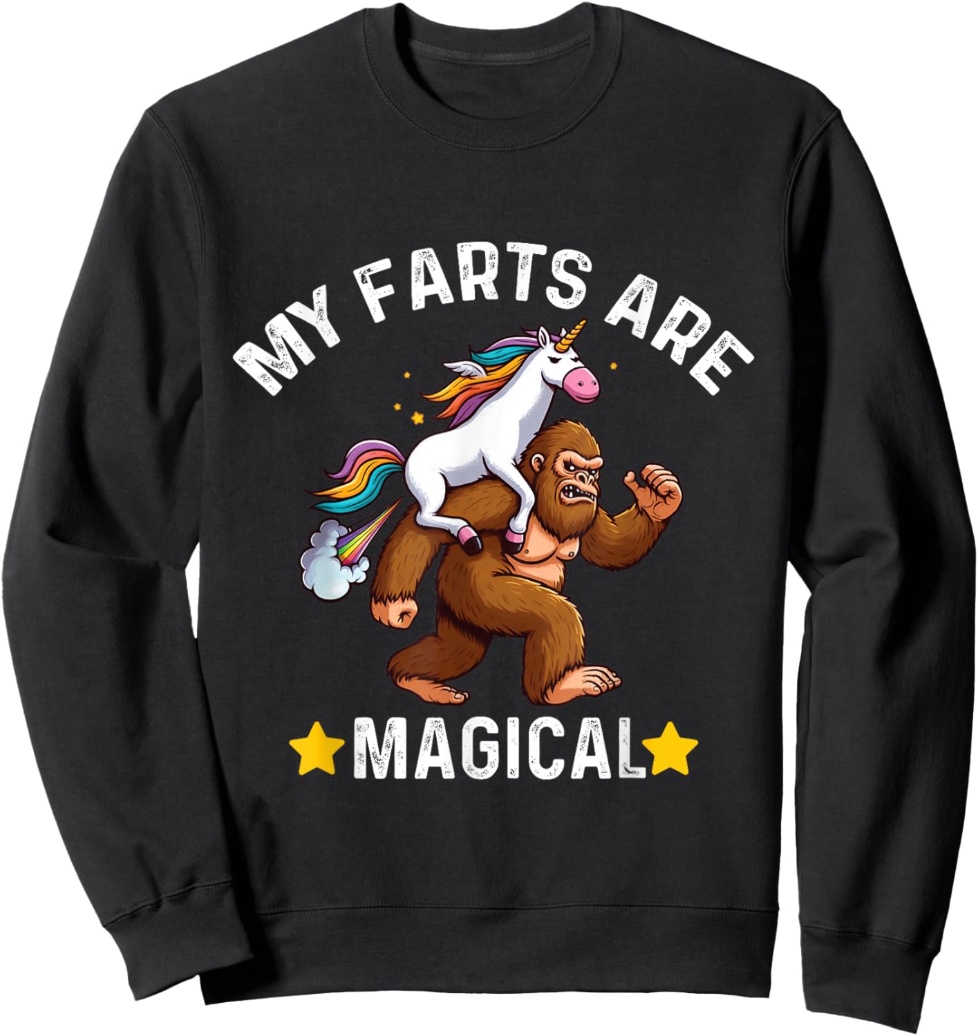 My Farts Are Magical Funny farting Unicorn Sweatshirt - Sweatshirt | Black