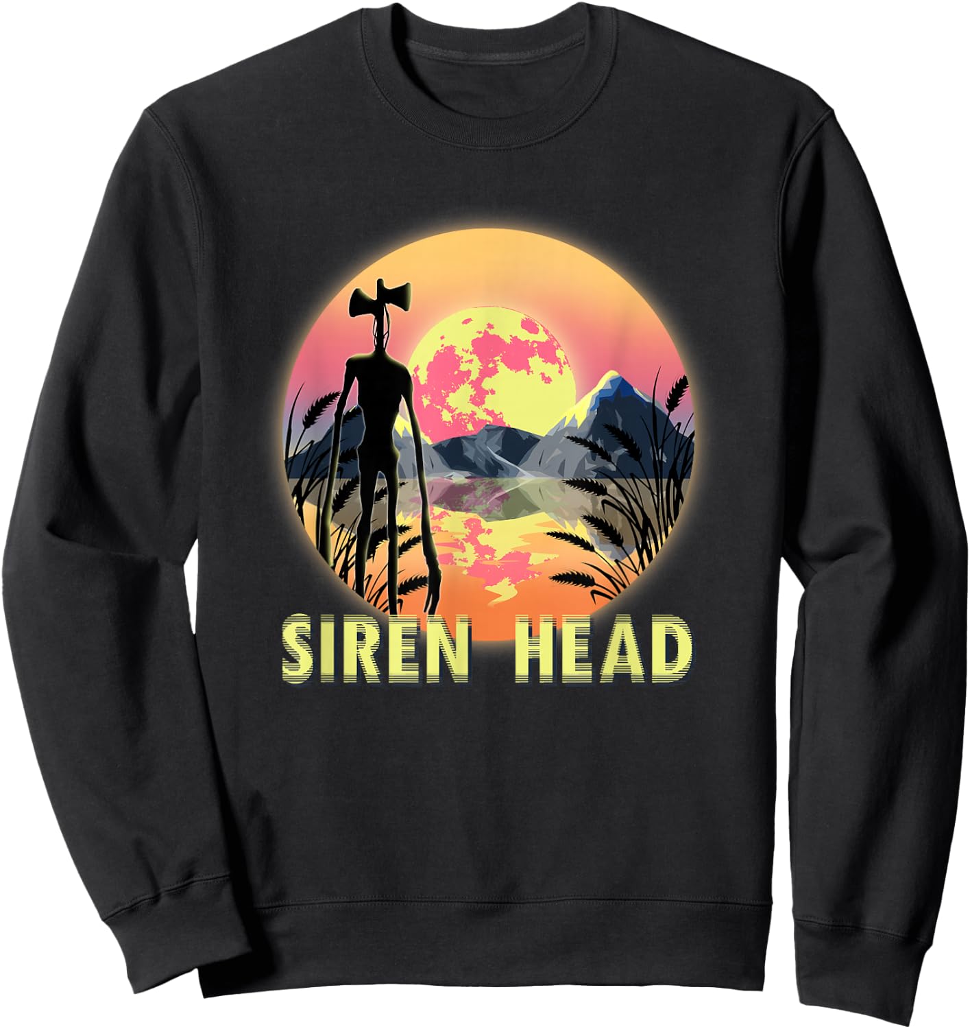 Cryptid Full Moon and Siren Head Sweatshirt - Sweatshirt | Black