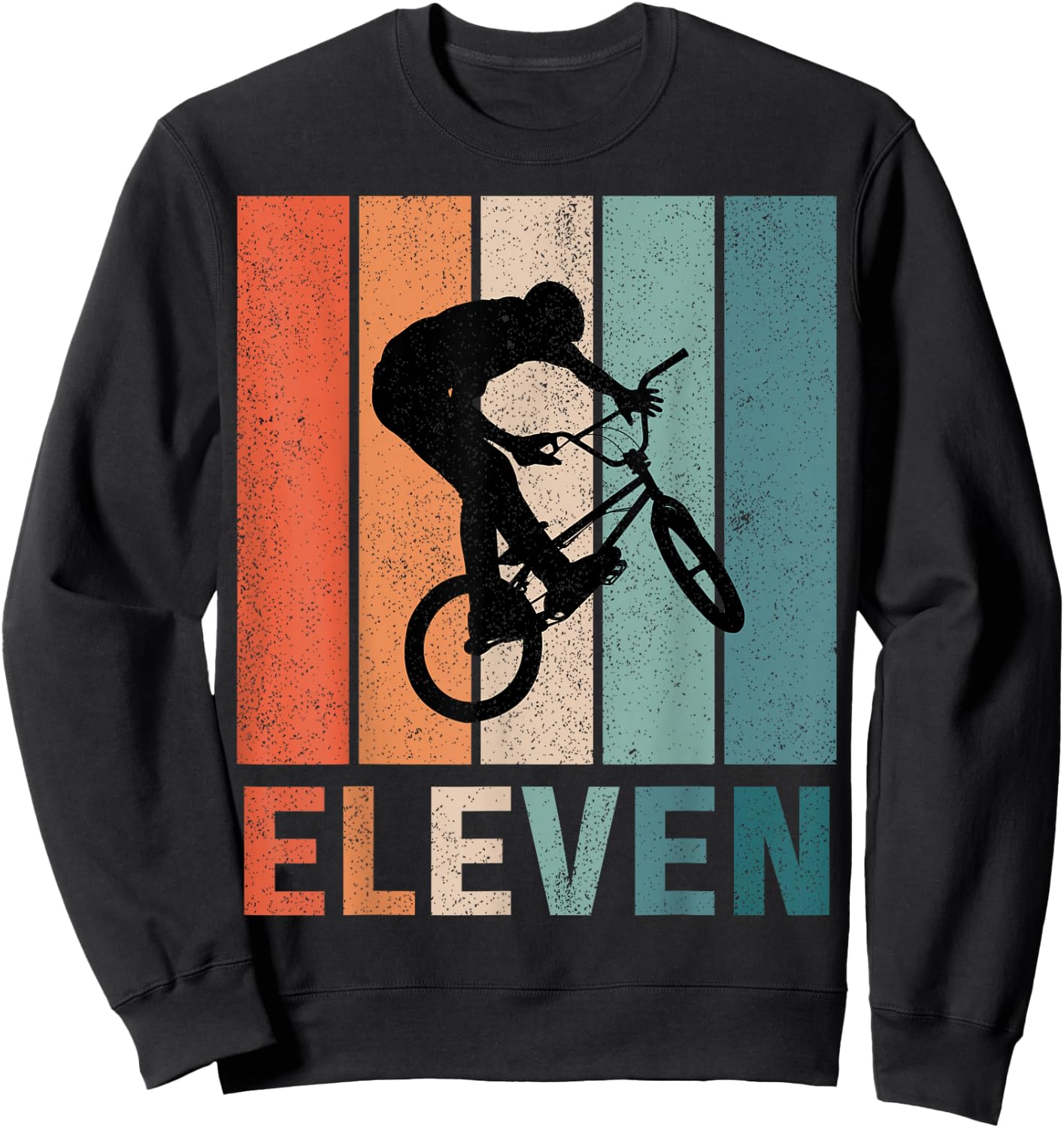 11th Birthday Retro BMX Bicycle Bike Boys Kids 11 Years Old Sweatshirt - Sweatshirt | Black