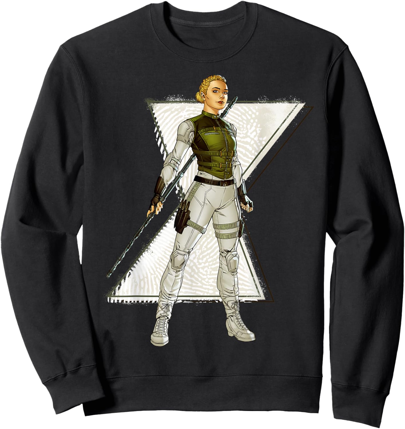 Marvel Black Widow Yelena Belova Comic Style Portrait Sweatshirt - Sweatshirt | Black