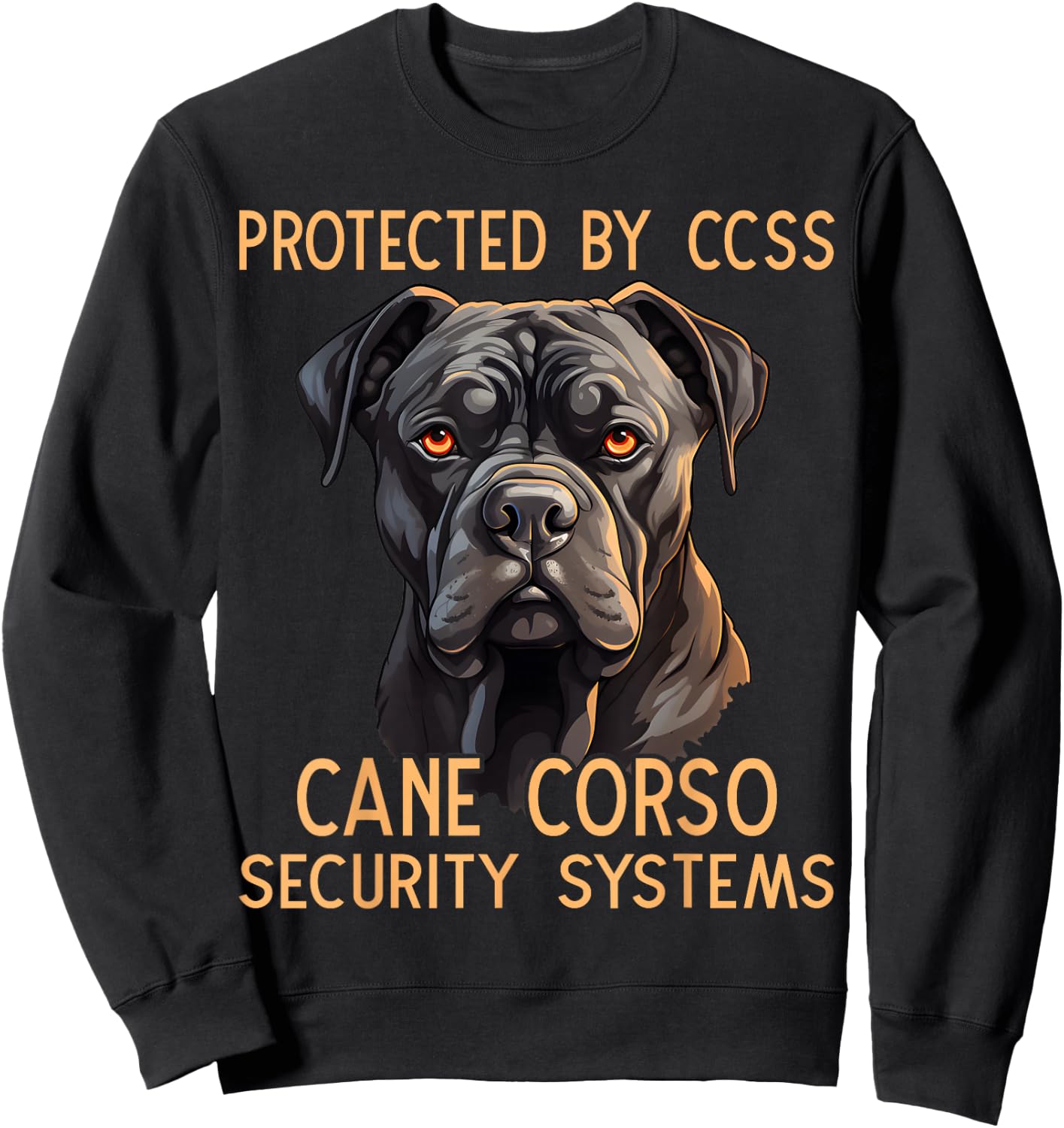 Black Corso Italiano Owner Plush Collar Dog Cane Corso Sweatshirt - Sweatshirt | Black