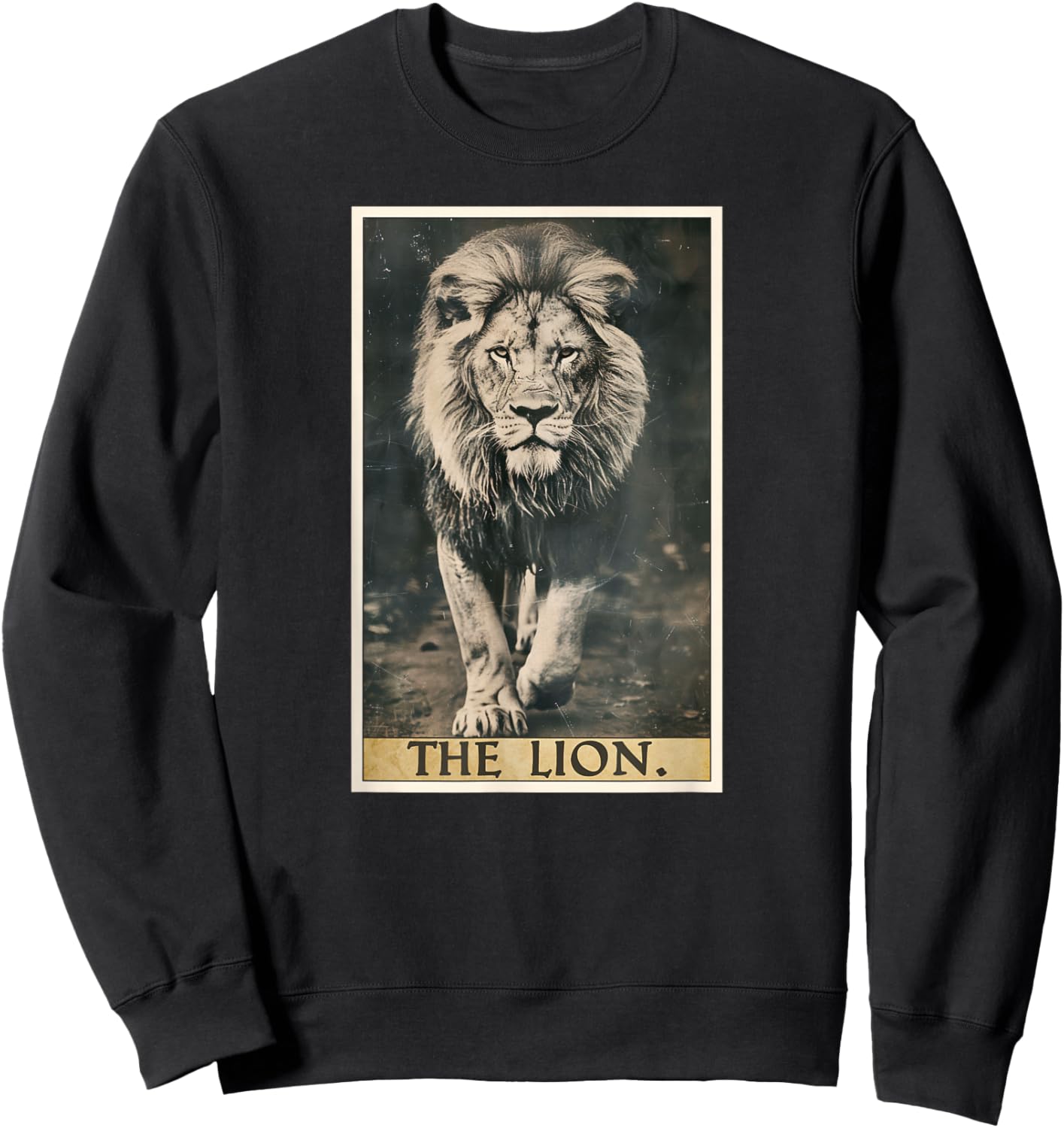 Lions Lion Tarot Card Sweatshirt - Sweatshirt | Black