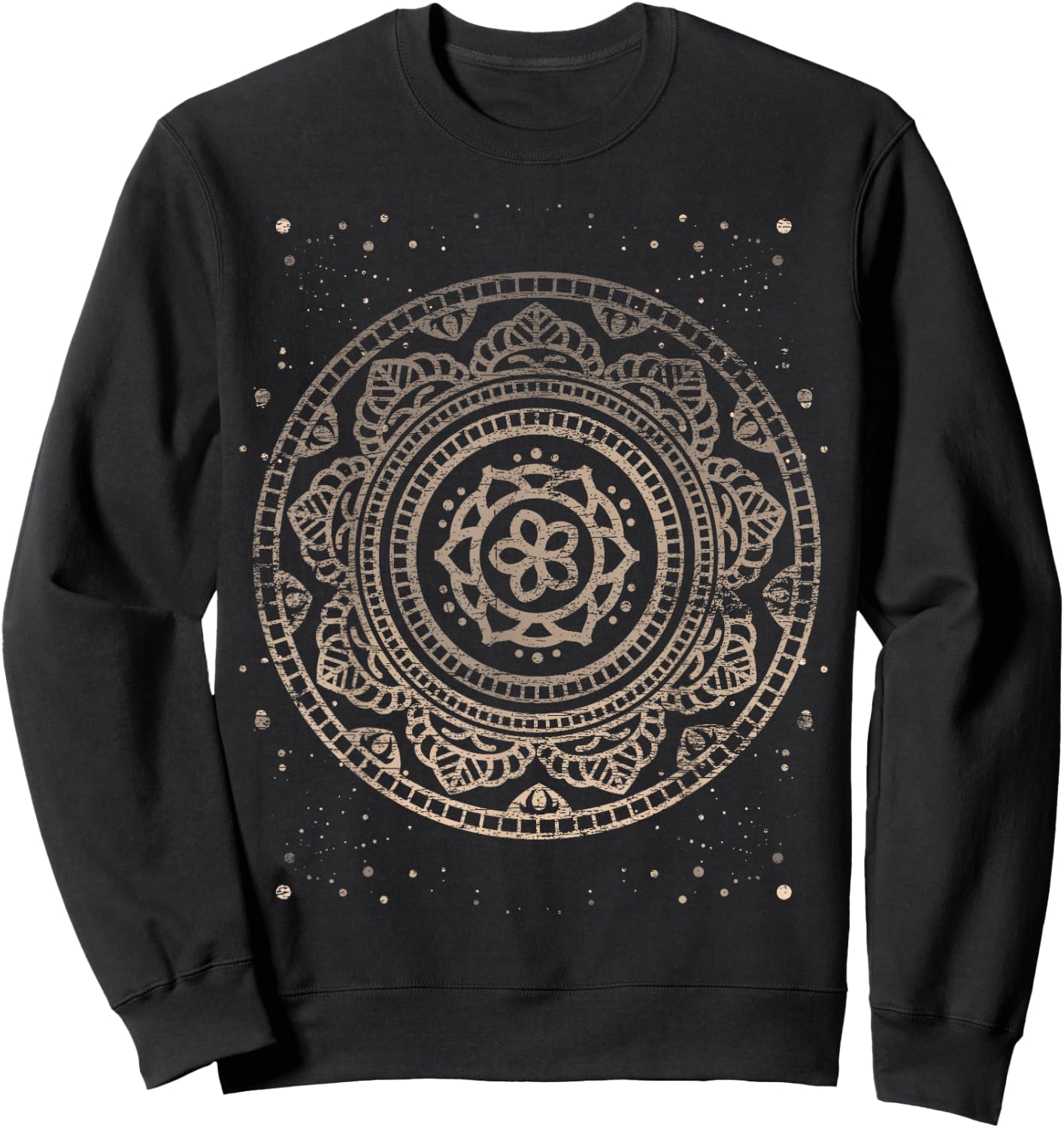 Sacred Fractal Geometry Vintage Mandala Sweatshirt - Sweatshirt | Black