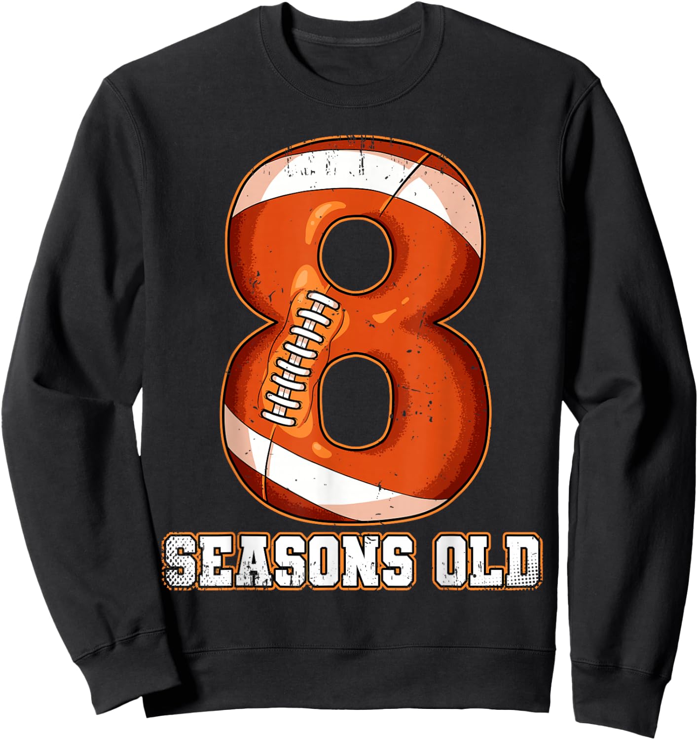 8th Birthday Football Sweatshirt - Sweatshirt | Black