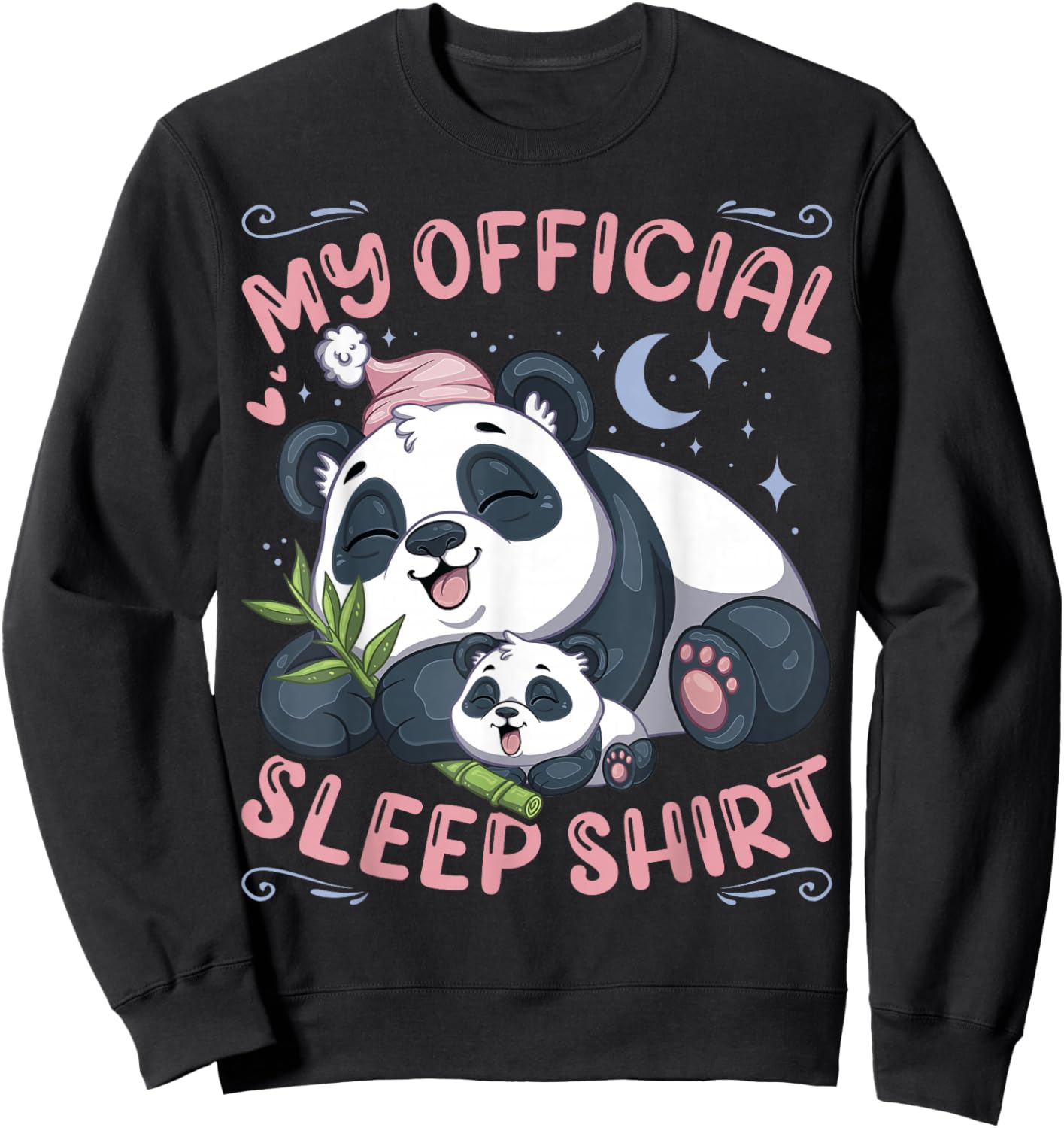 Official Sleepshirt Sleepy Panda with Puppy Sweatshirt - Sweatshirt | Black