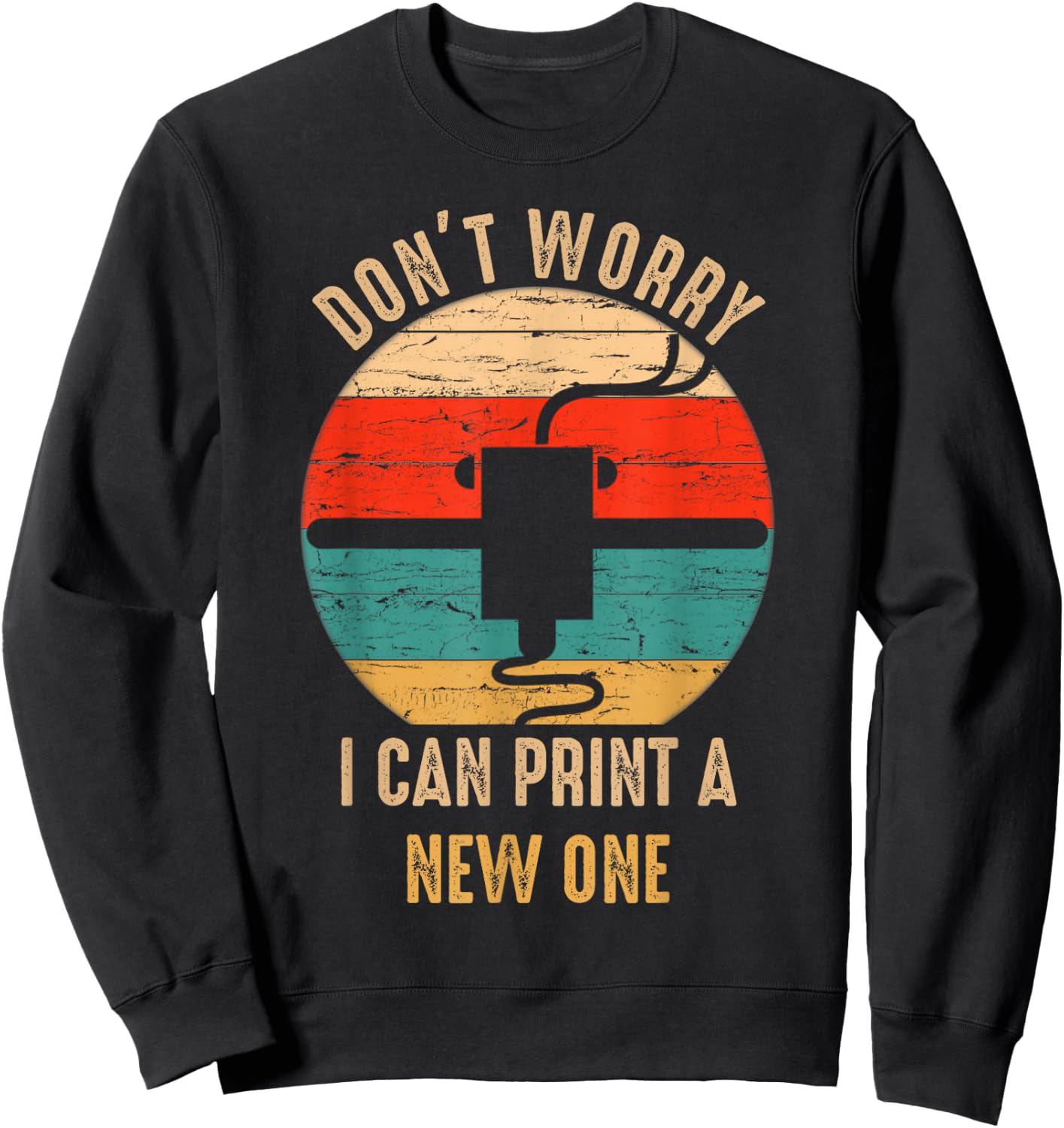 Vintage Retro 3D Printer Gift for Geeks Sweatshirt - Sweatshirt | Black