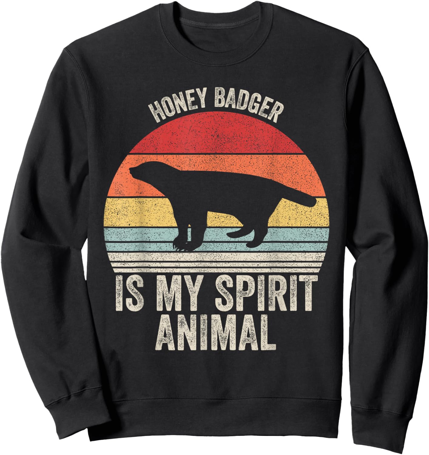 Vintage Retro Honey Badger Is My Spirit Animal Sweatshirt - Sweatshirt | Black