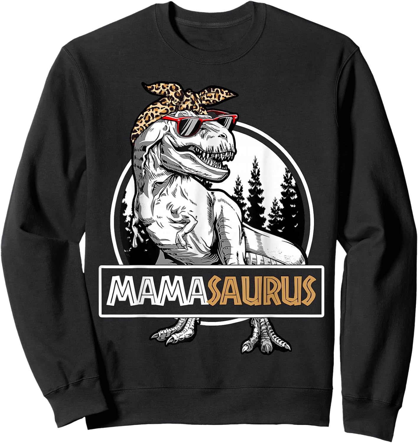 Mamasaurus T Rex Dinosaur Mama Saurus Family Matching Women Sweatshirt - Sweatshirt | Black