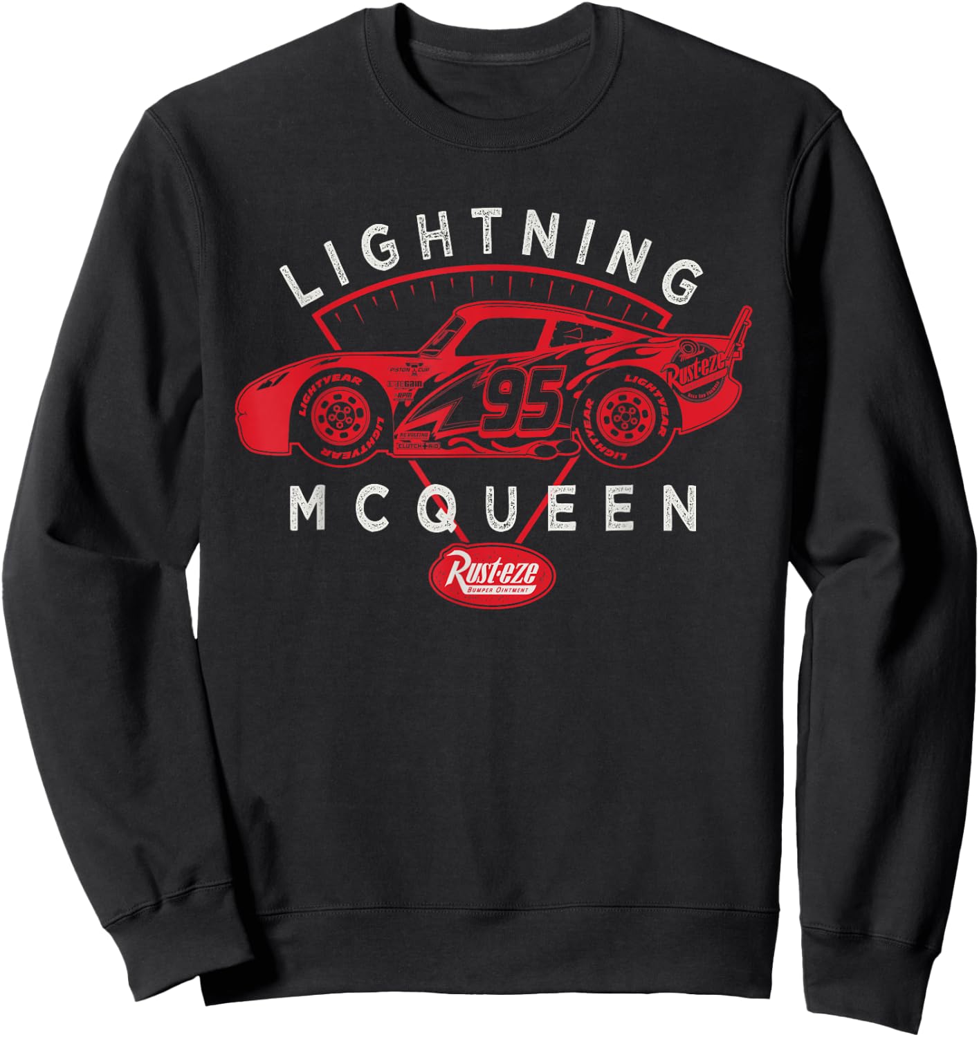 Disney and Pixar's Cars Lightning McQueen Rust-Eze Logo Sweatshirt - Sweatshirt | Black