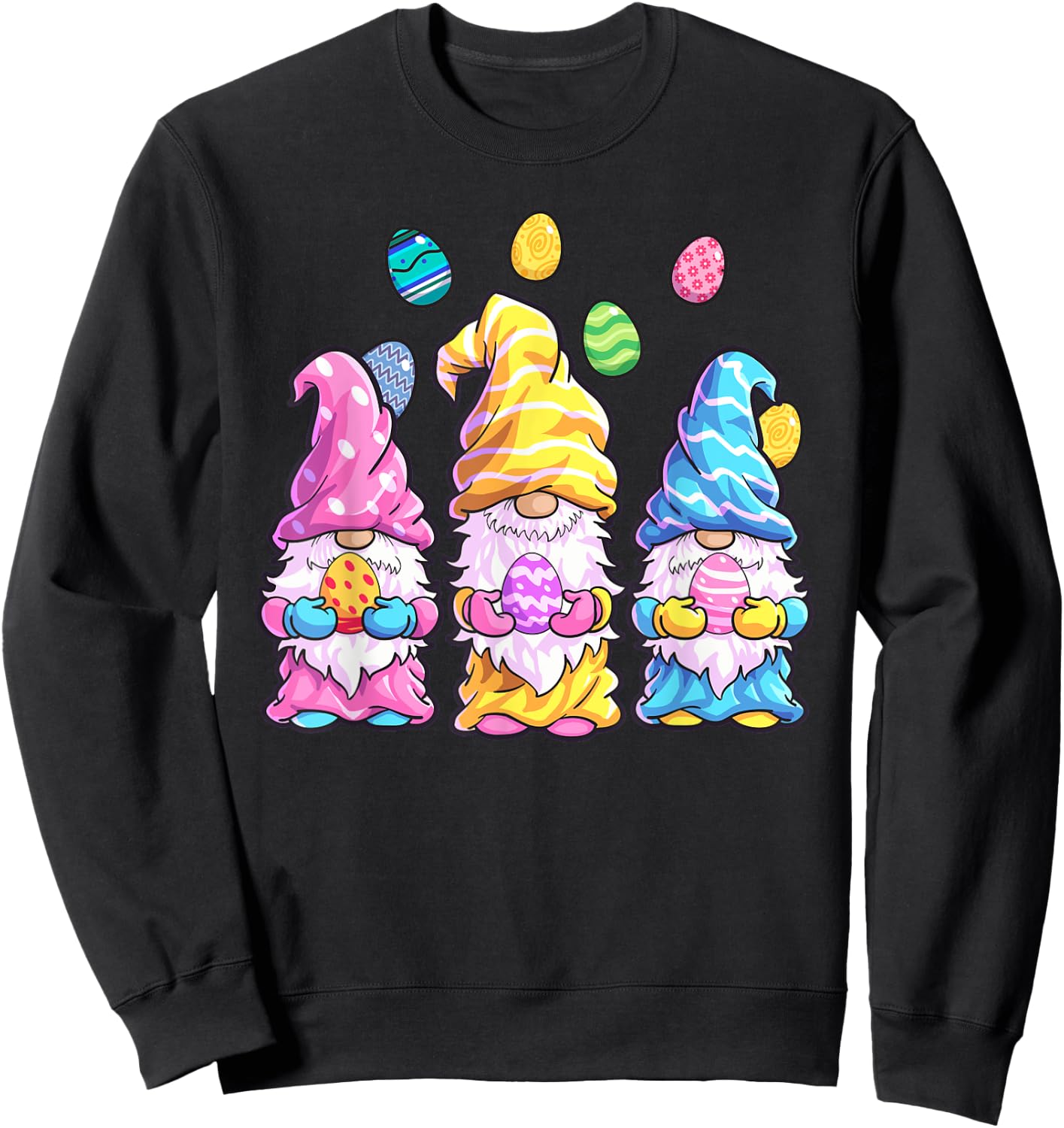 Gnome Easter Shirt Women Easter Outfit Easter Girls Sweatshirt - Sweatshirt | Black