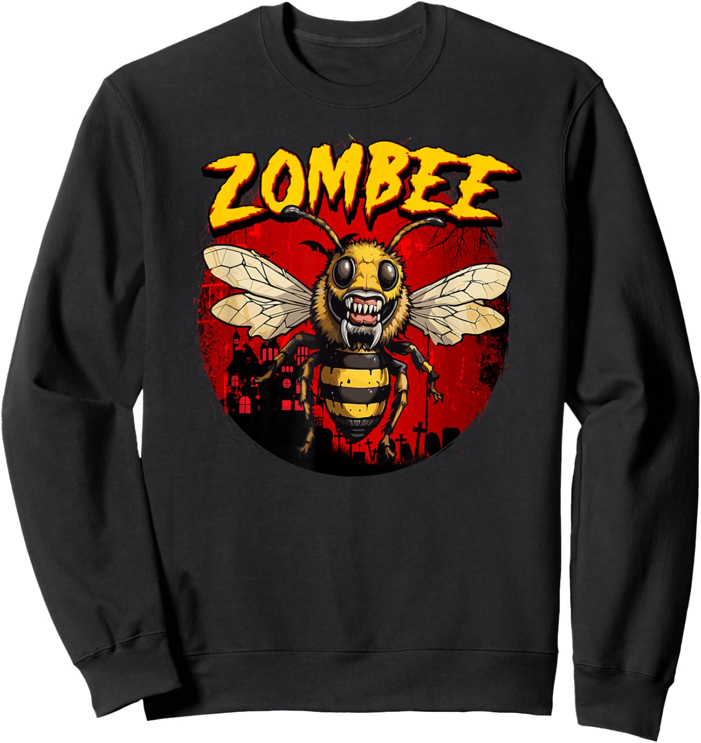 Zombee Zombie Bee Spooky Halloween Bee Costume Sweatshirt - Sweatshirt | Black
