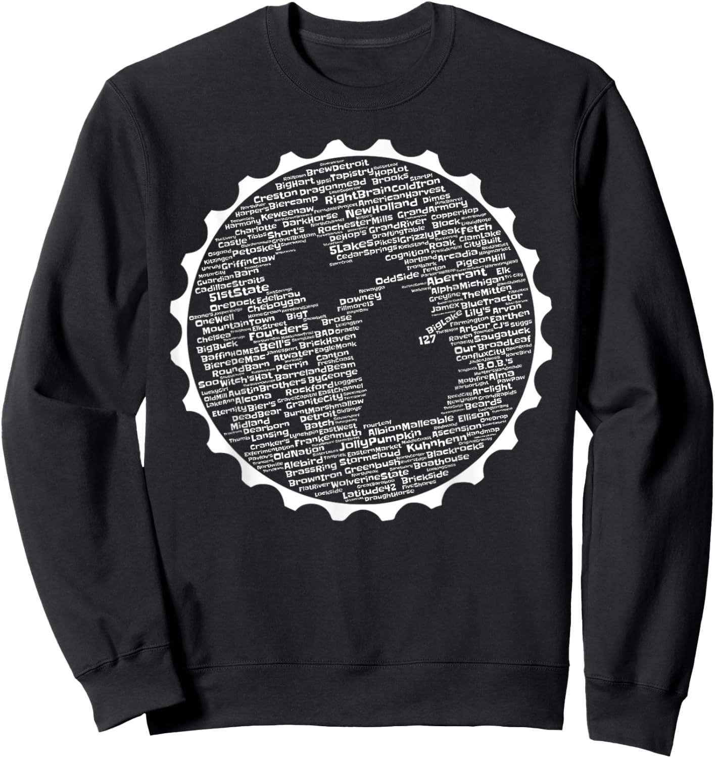 Cracked Toad Design Co. Michigan Breweries - -Adults, Black, Small Sweatshirt - Sweatshirt | Black
