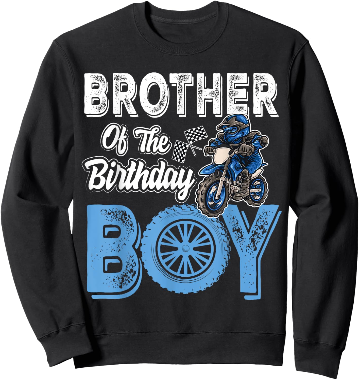 Brother of the Birthday Boy Dirt Bike B-day motocross Party Sweatshirt - Sweatshirt | Black