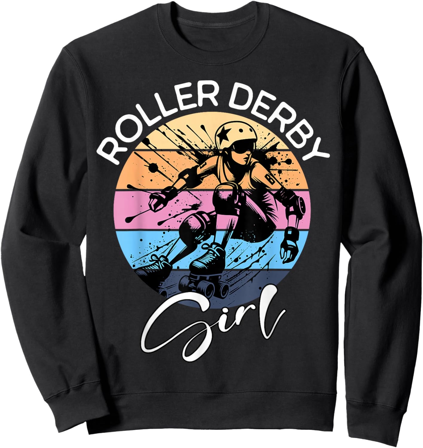 Roller Derby Girl Playing Roller Derby Sweatshirt - Sweatshirt | Black