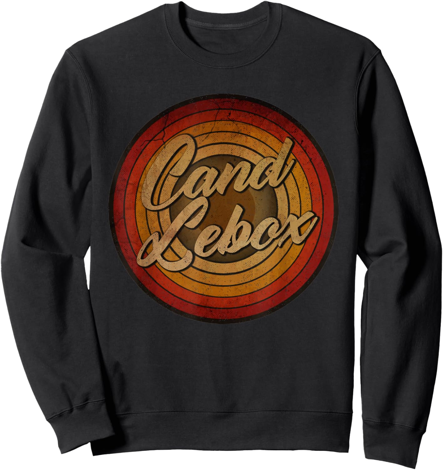 Circle Retro Faded Candle-box Musician Vintage Cassette Rock Sweatshirt - Sweatshirt | Black