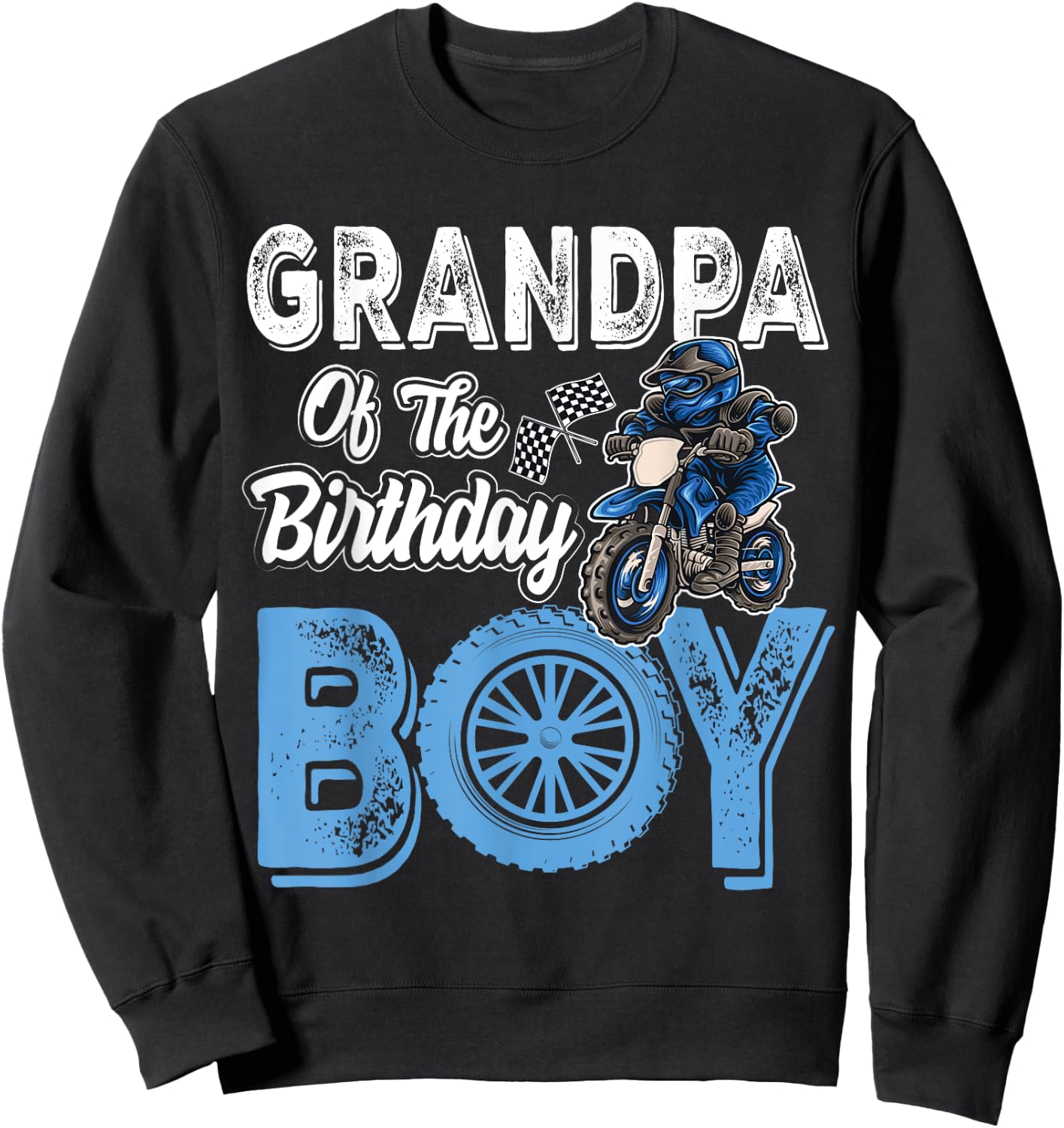 Grandpa of the Birthday Boy Dirt Bike B-day motocross Party Sweatshirt - Sweatshirt | Black