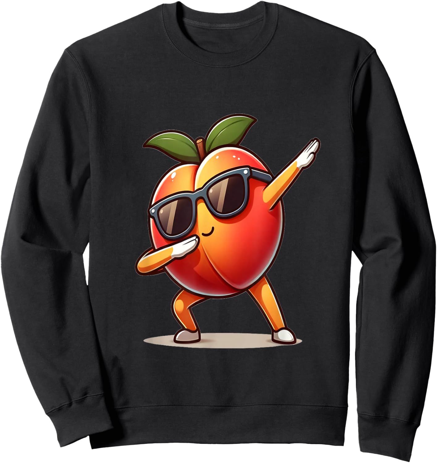 Dab Peach Dancing Dabbing Peach Fruit Sweatshirt - Sweatshirt | Black