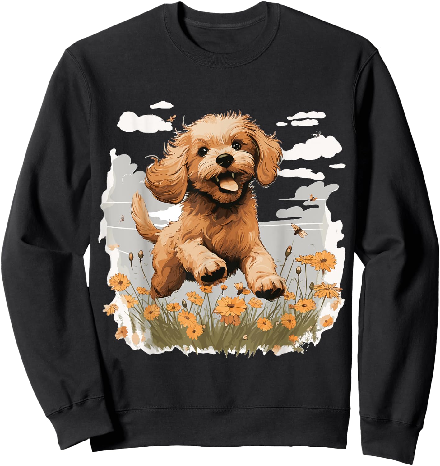 Cavapoo Dog Breed Pet Cute Graphic Sweatshirt - Sweatshirt | Black