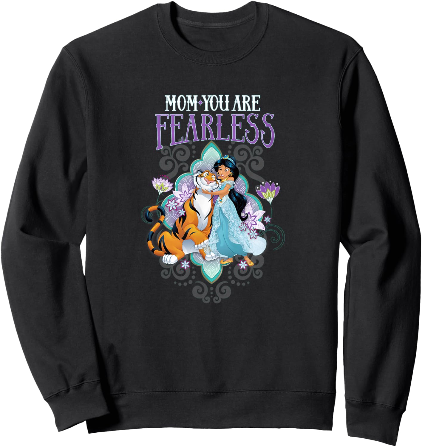 Disney Princess Mother's Day Jasmine & Rajah Fearless Mom Sweatshirt - Sweatshirt | Black