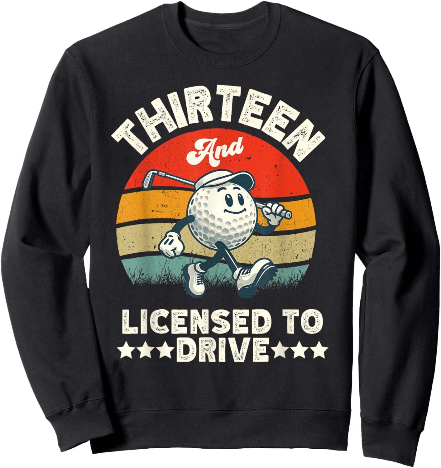 13th Birthday Golf Boys Birthday Par 13 Year Old Teen Sweatshirt - Sweatshirt | Black