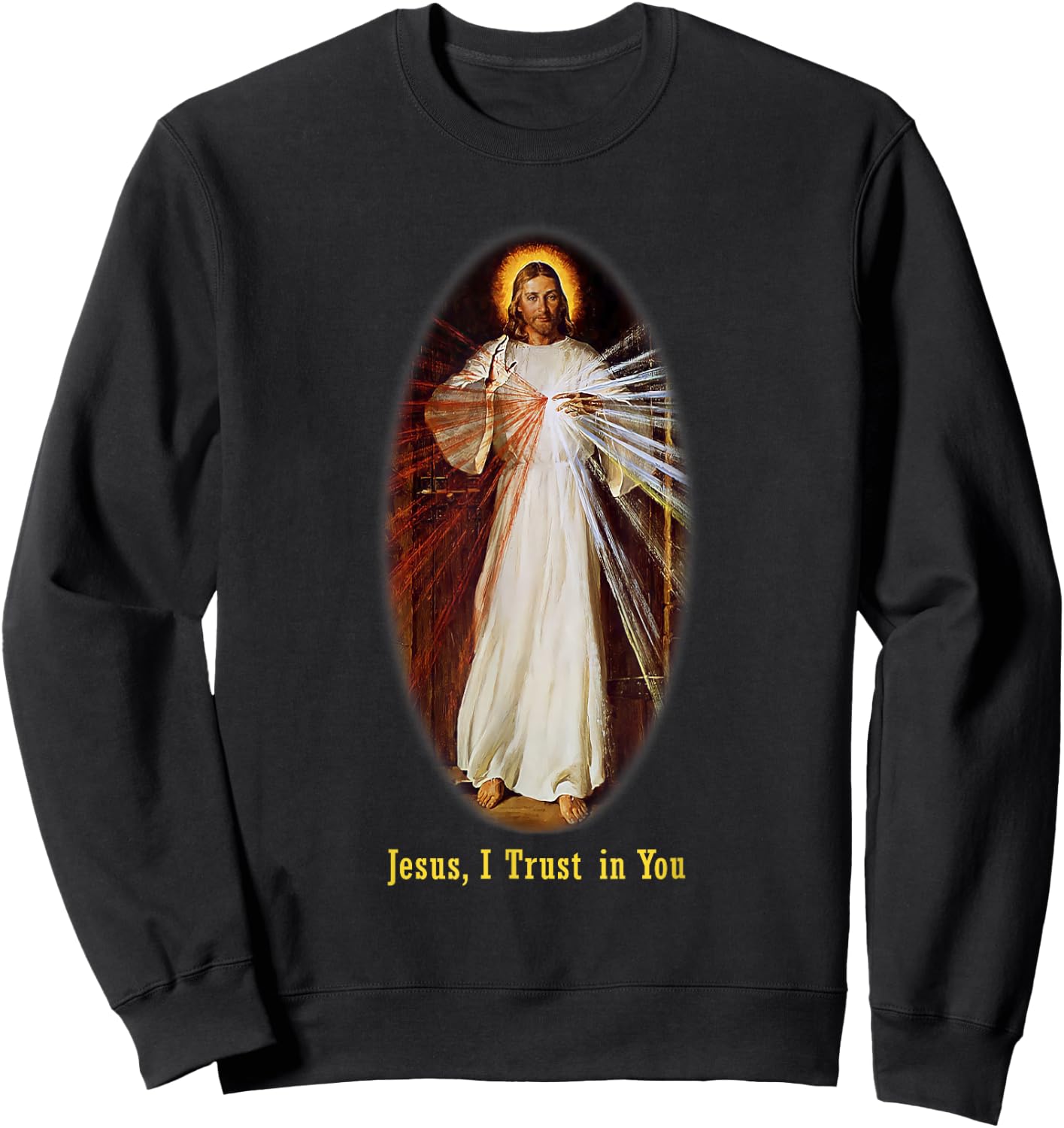Divine Mercy Jesus I trust in You Sweatshirt - Sweatshirt | Black