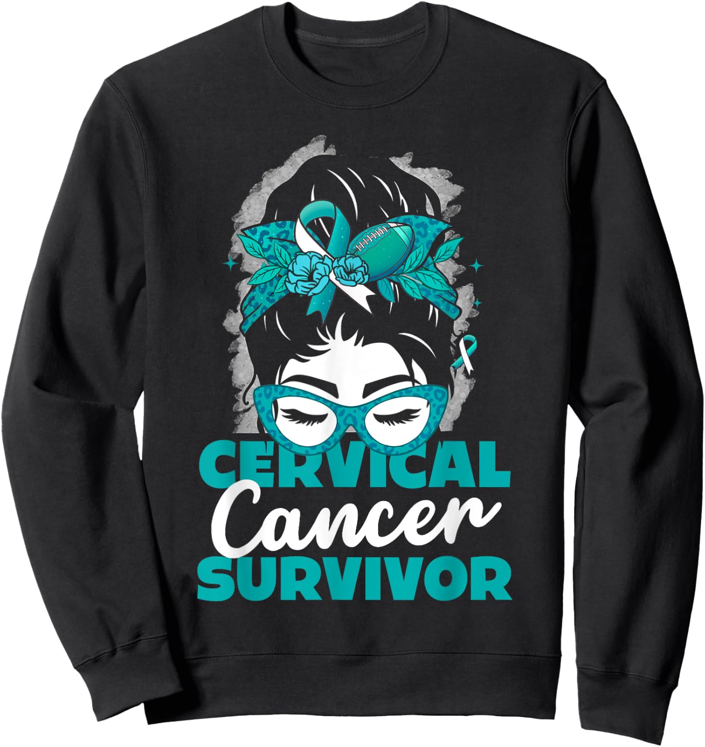 Cervical Cancer Woman Survivor Cervical Cancer Sweatshirt - Sweatshirt | Black