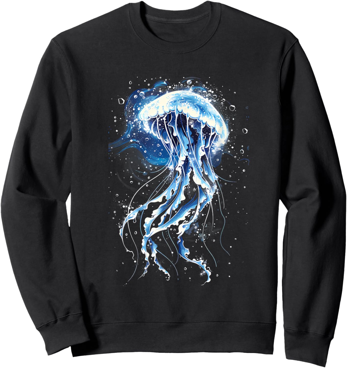 Jellyfish Sea Ocean Animal Lover Marine Mammal Artwork Sweatshirt - Sweatshirt | Black