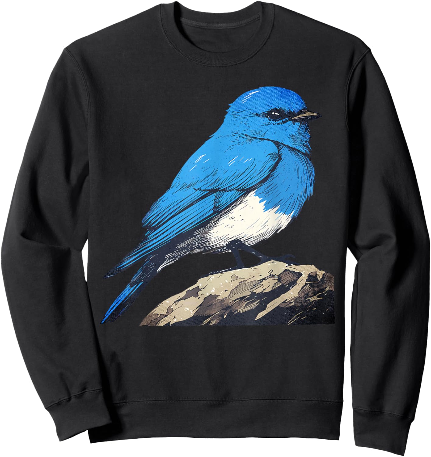 Cute Mountain Bluebird Rare Rock-Thrush Inspired Bird Design Sweatshirt - Sweatshirt | Black