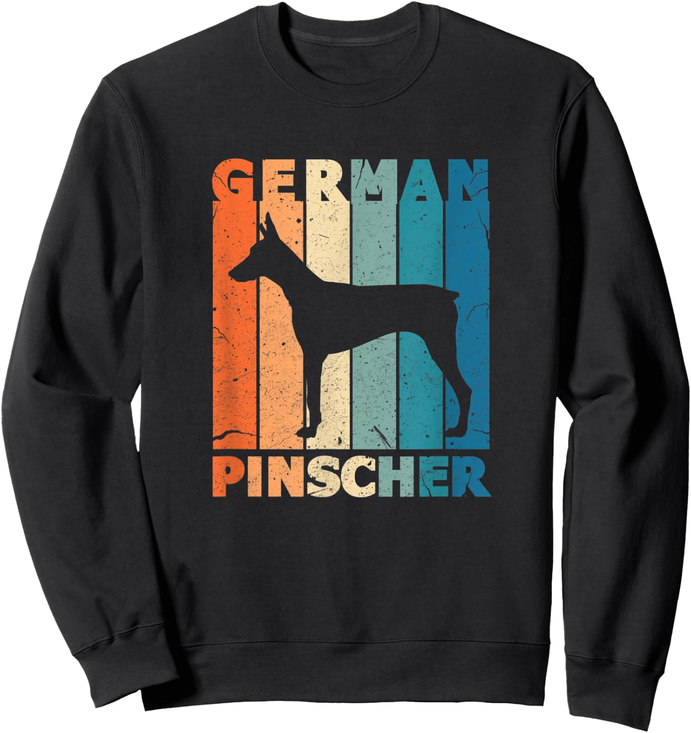 German Pinscher Vintage German Dog Owner Retro Gift Outfit Sweatshirt - Sweatshirt | Black