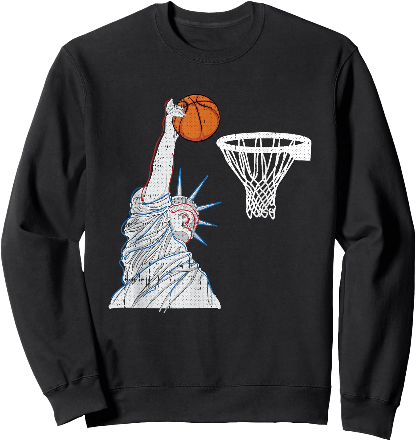 Liberty Dunk 4th Of July Basketball Funny Patriotic American Sweatshirt - Sweatshirt | Black