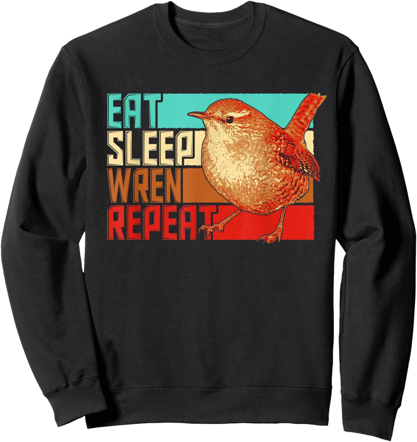 Vintage Eat Sleep Repeat Wren Sweatshirt - Sweatshirt | Black