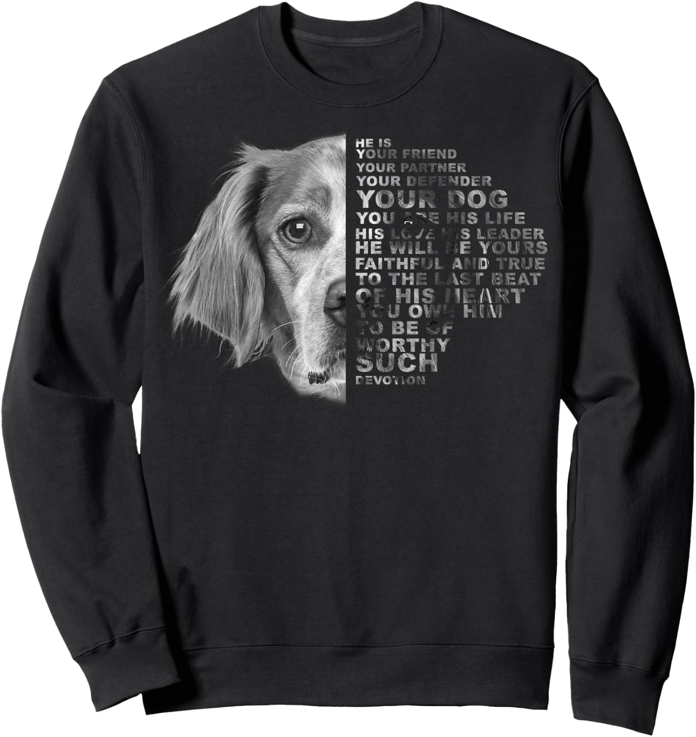 He Is Your Friend Your Partner Your Dog Brittany Spaniel Women Kids Sweatshirt - Sweatshirt | Black