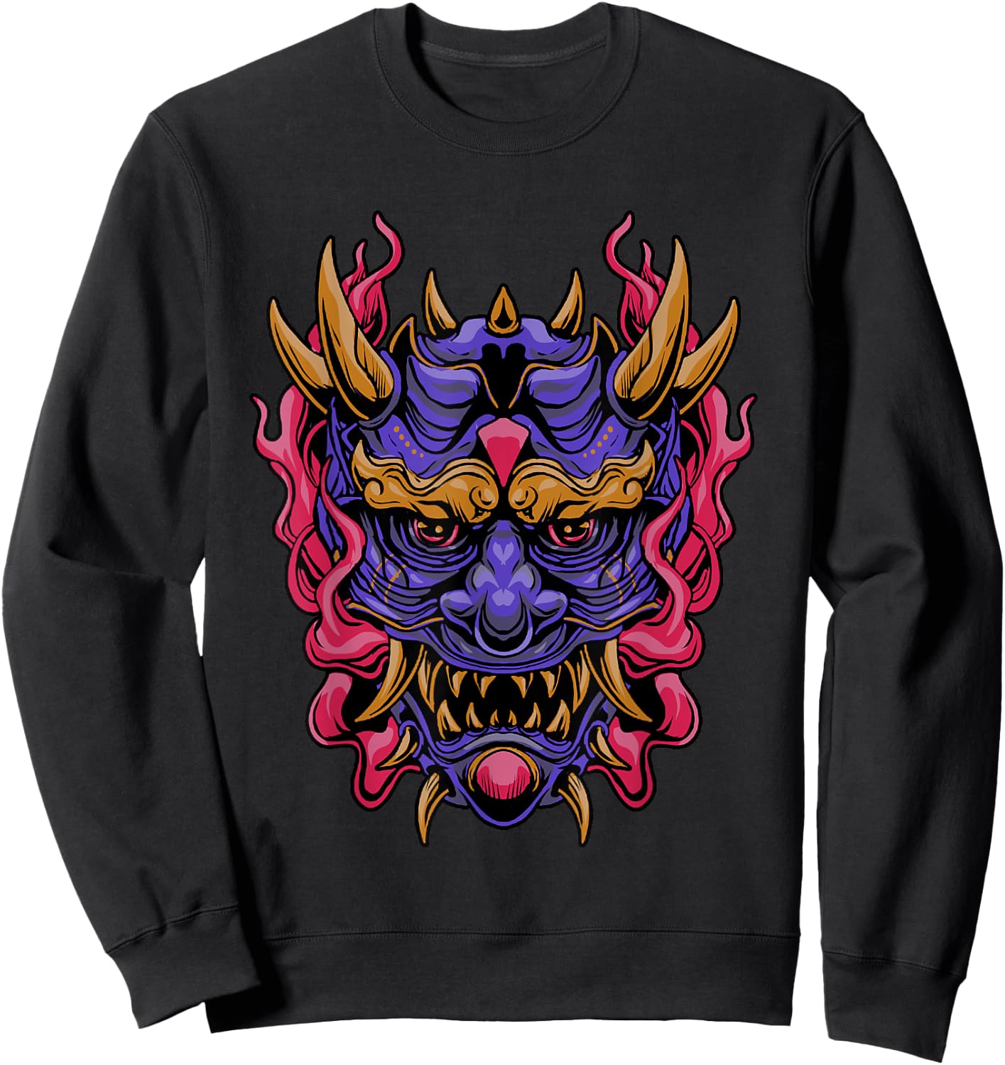 Oni Demon Japanese Devil Sweatshirt - Sweatshirt | Black