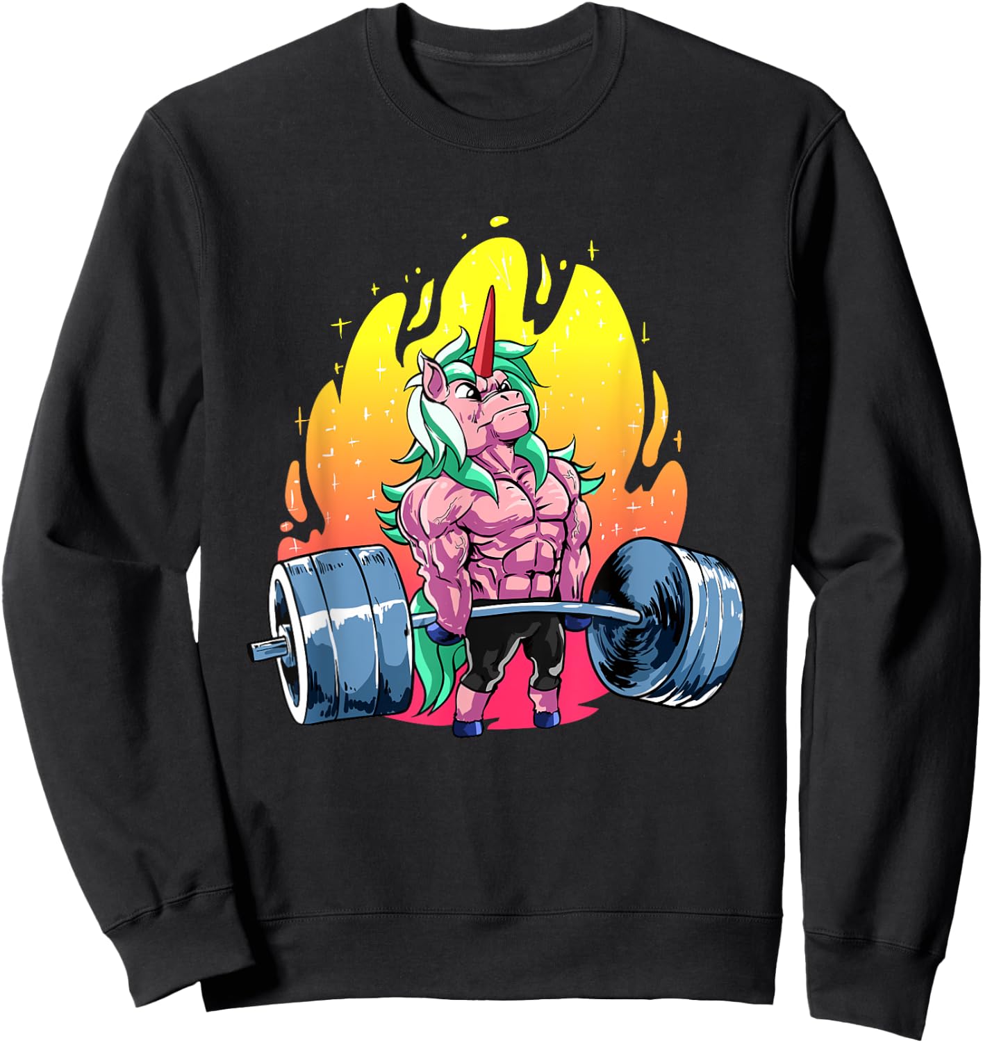 Funny Weightlifting Gift A Unicorn loving Weightlifter Sweatshirt - Sweatshirt | Black