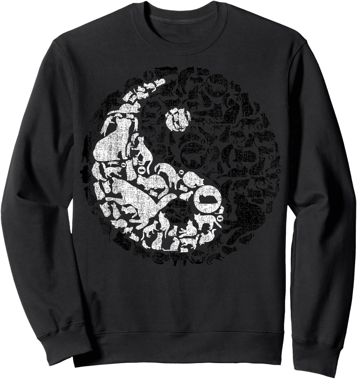 Yin Yang Symbol Pilates Yoga Cat Cats Kitten Lover Sweatshirt - Sweatshirt | Black
