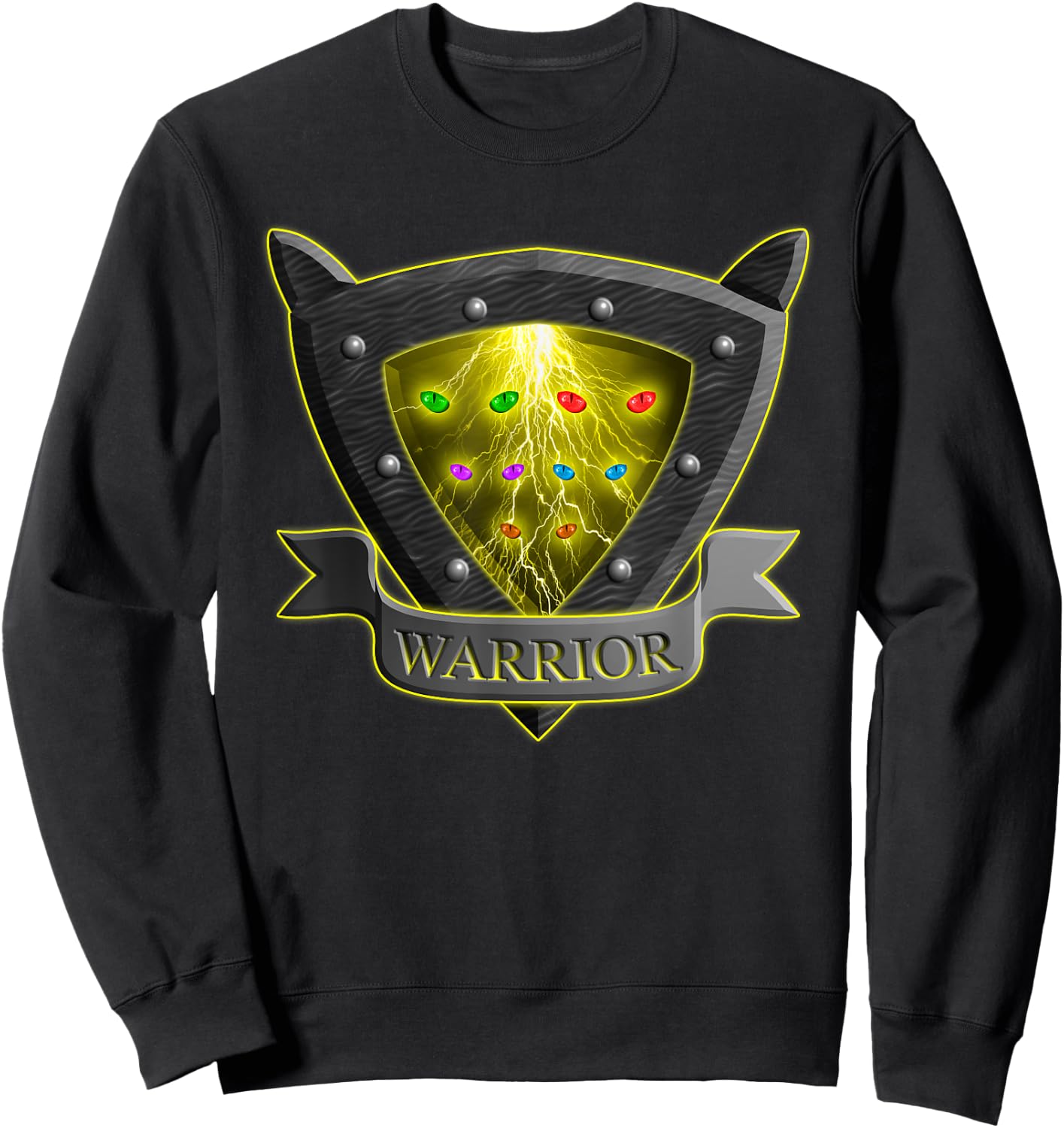 Cat Shield Eyes Thunder Funny for Kids Sweatshirt - Sweatshirt | Black