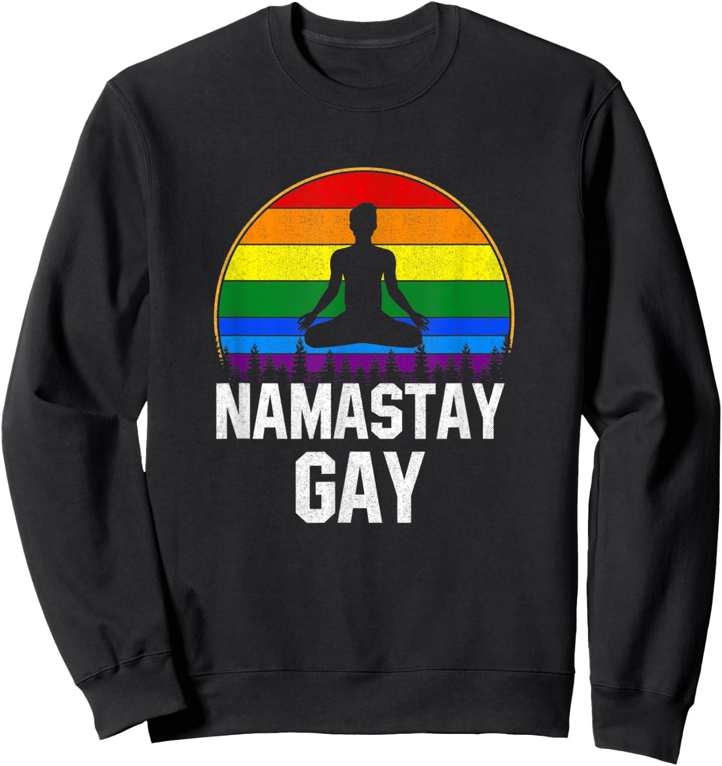 Namastay Gay, funny Yoga pride lgtb Sweatshirt - Sweatshirt | Black
