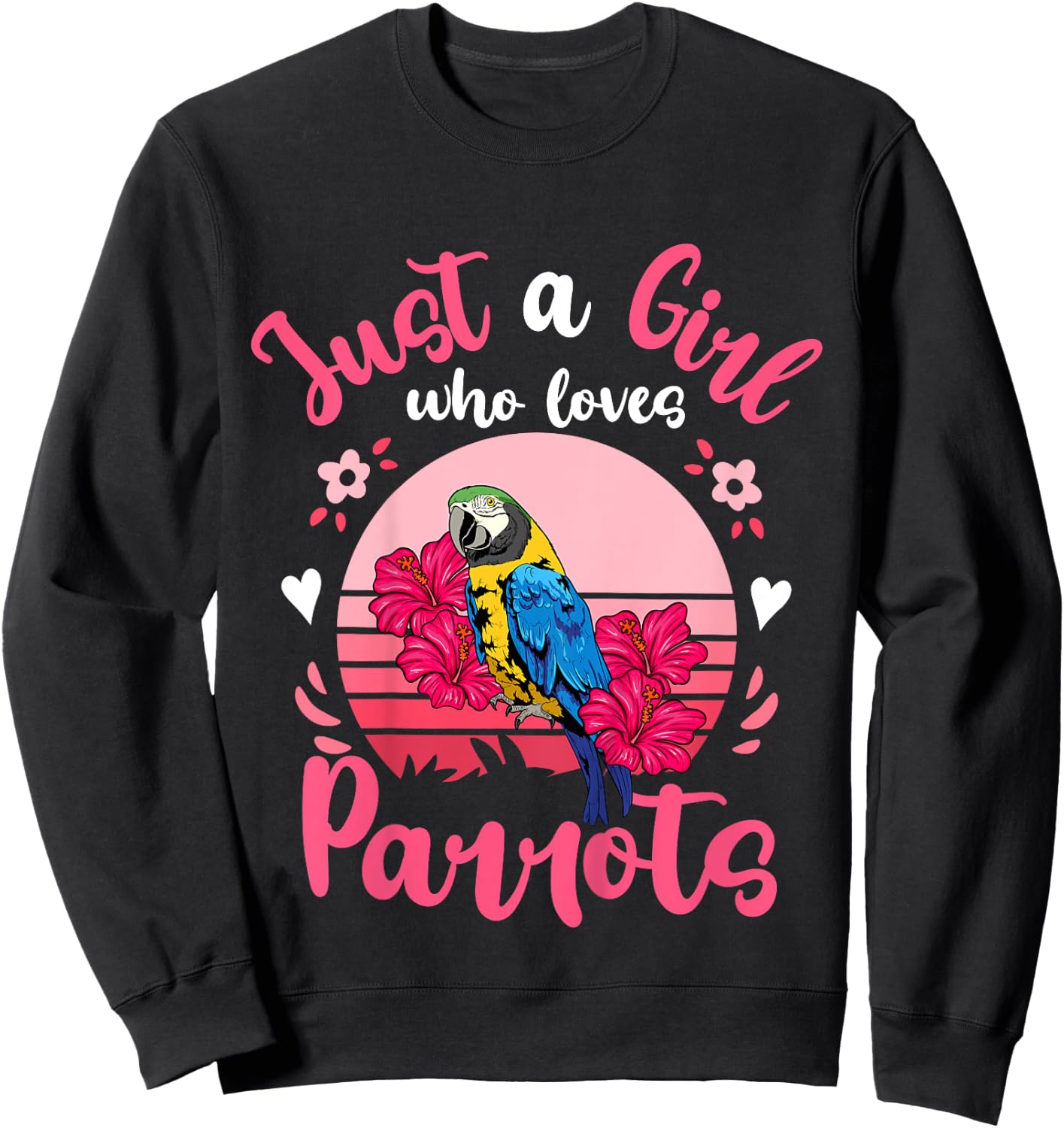 Kids Parrot Just a Girl Who Loves Parrots Sweatshirt - Sweatshirt | Black