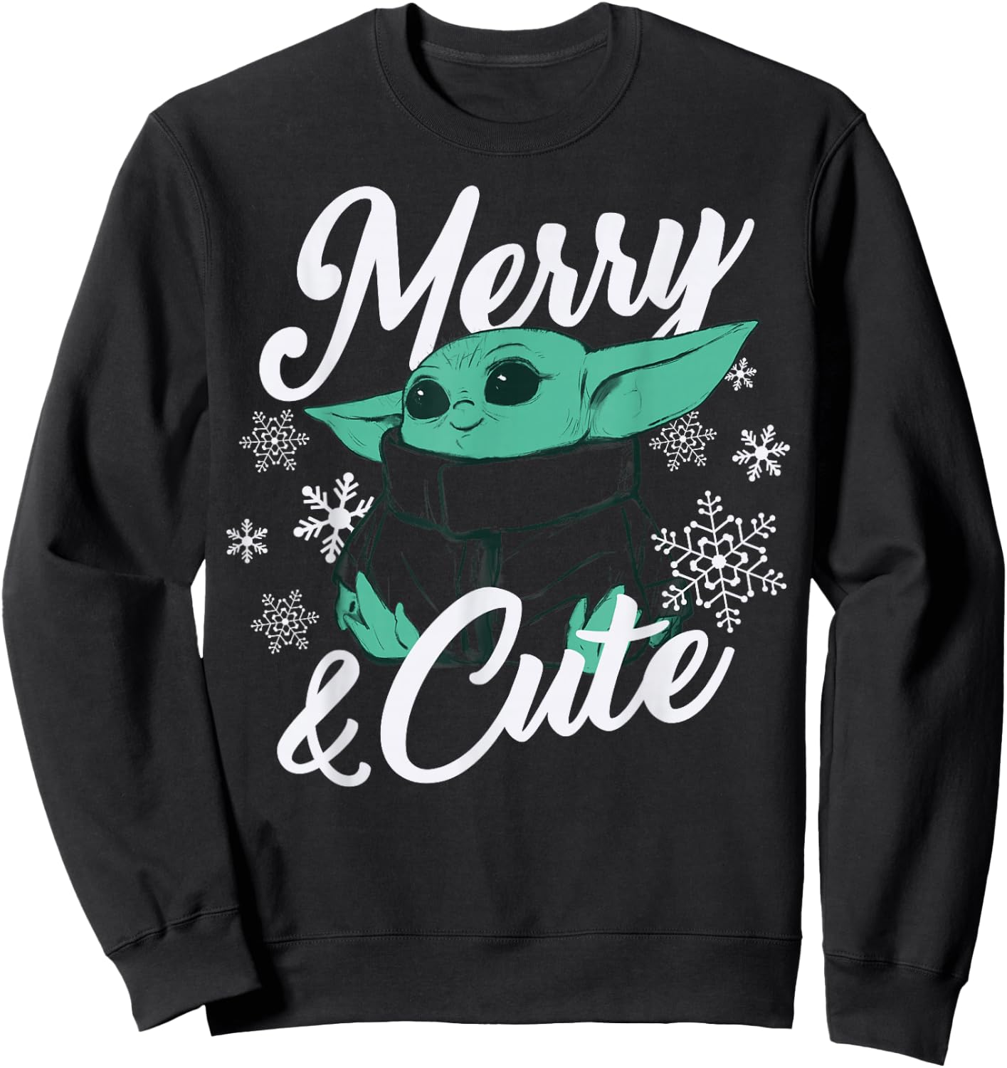 Star Wars The Mandalorian Christmas The Child Merry & Cute Sweatshirt - Sweatshirt | Black