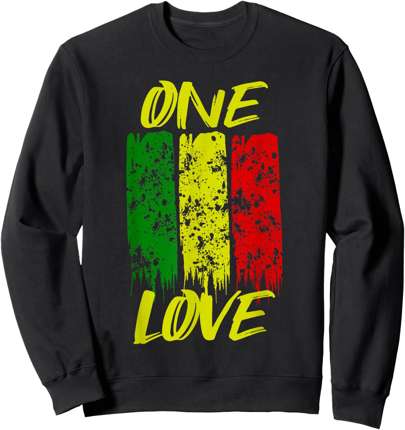 One Love Jamaica Reggae Caribbean Music Rasta Vacation Sweatshirt - Sweatshirt | Black