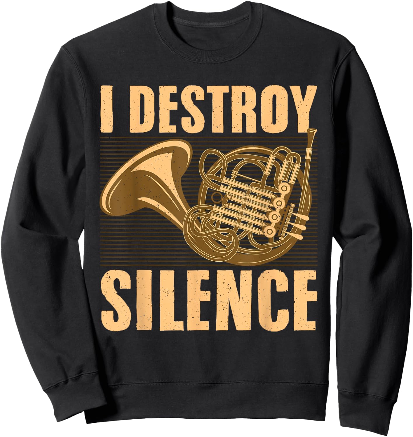 Cool French Horn Art Women Jazz French Horn Lovers Sweatshirt - Sweatshirt | Black