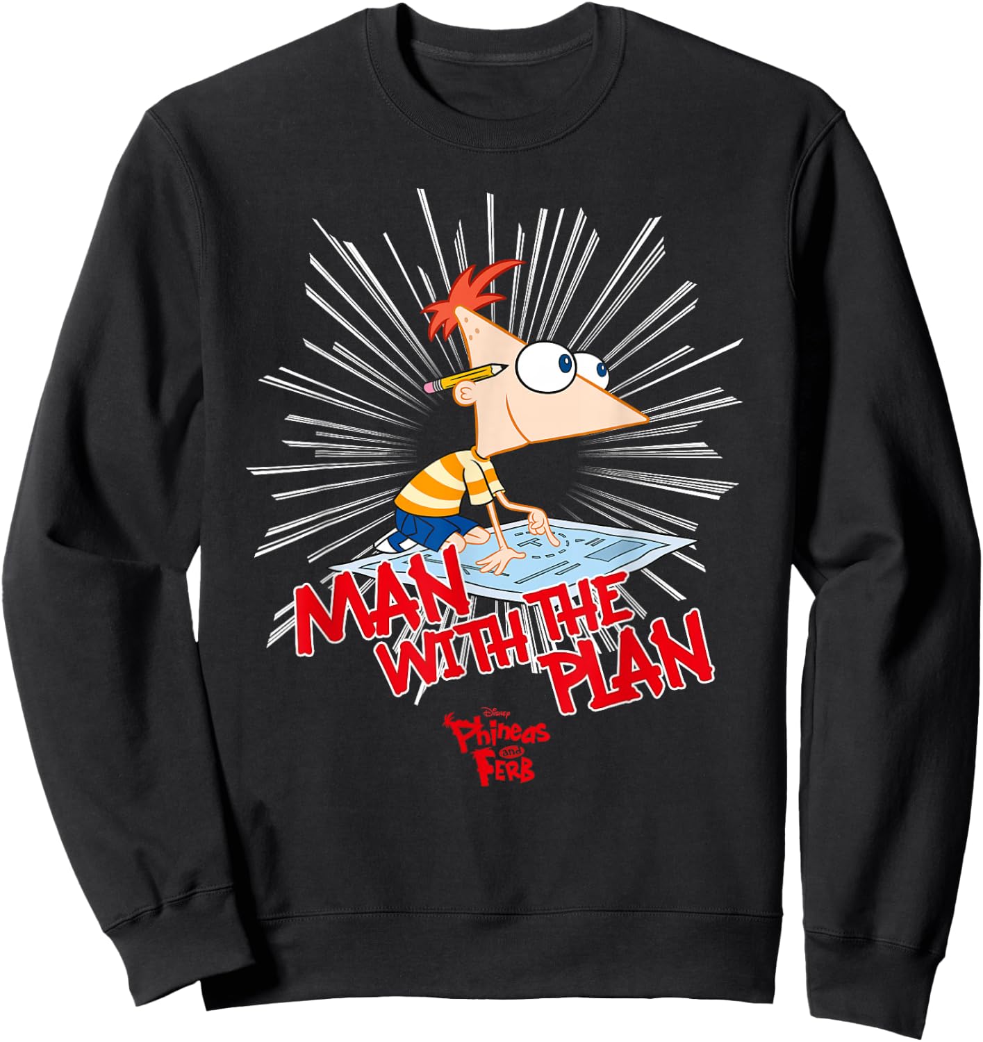 Disney Phineas and Ferb The Plan Man Sweatshirt - Sweatshirt | Black
