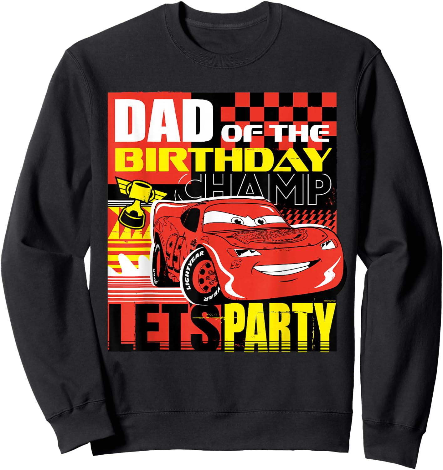 Disney and Pixar’s Cars Dad of the Birthday Champ Party Sweatshirt - Sweatshirt | Black