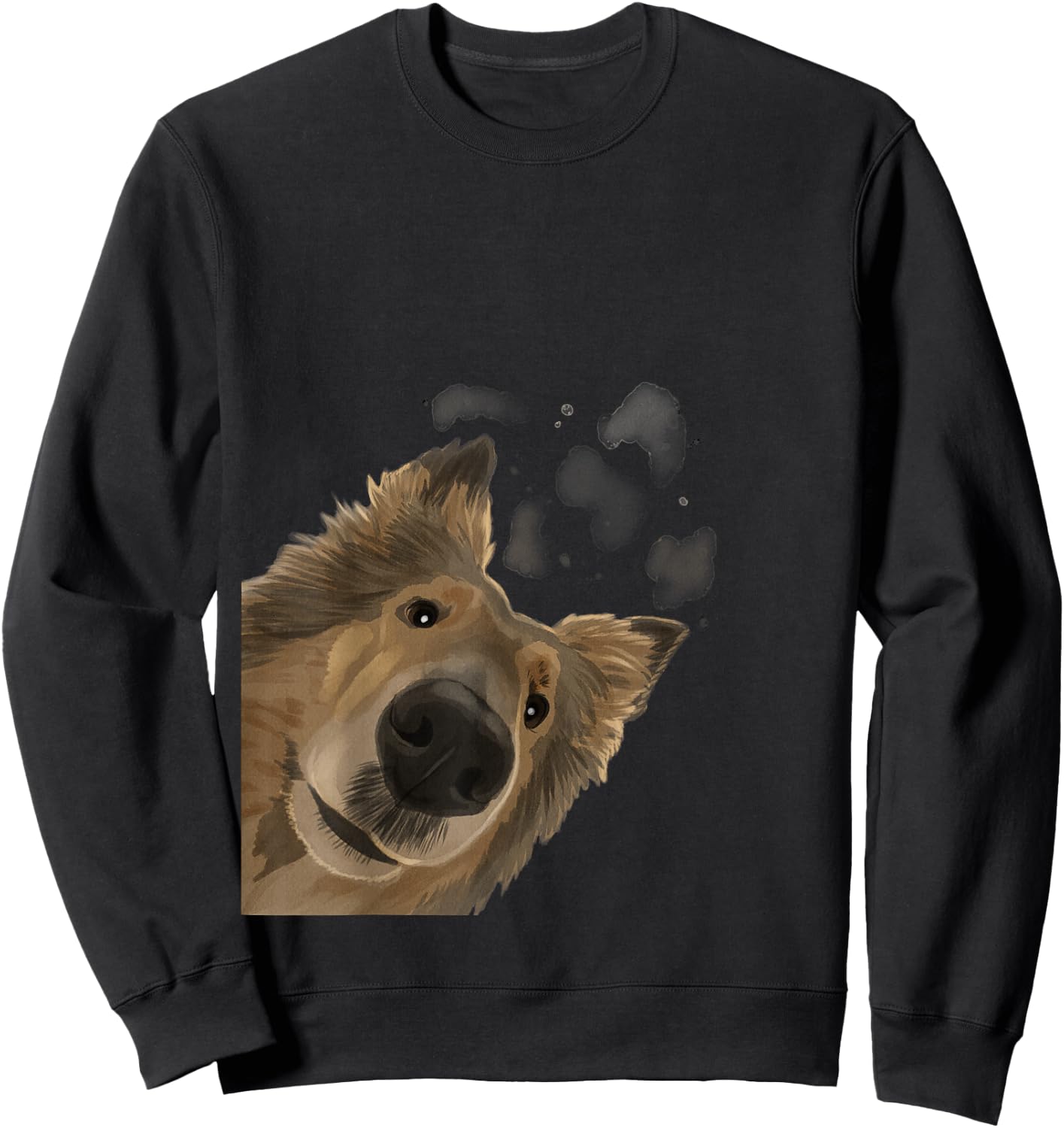 Rough Collie Gifts Funny Curious Dog , Men's Adults, Black, Short Sleeve, Classic Fit, Cotton Polyester, Novelty Sweatshirt - Sweatshirt | Black