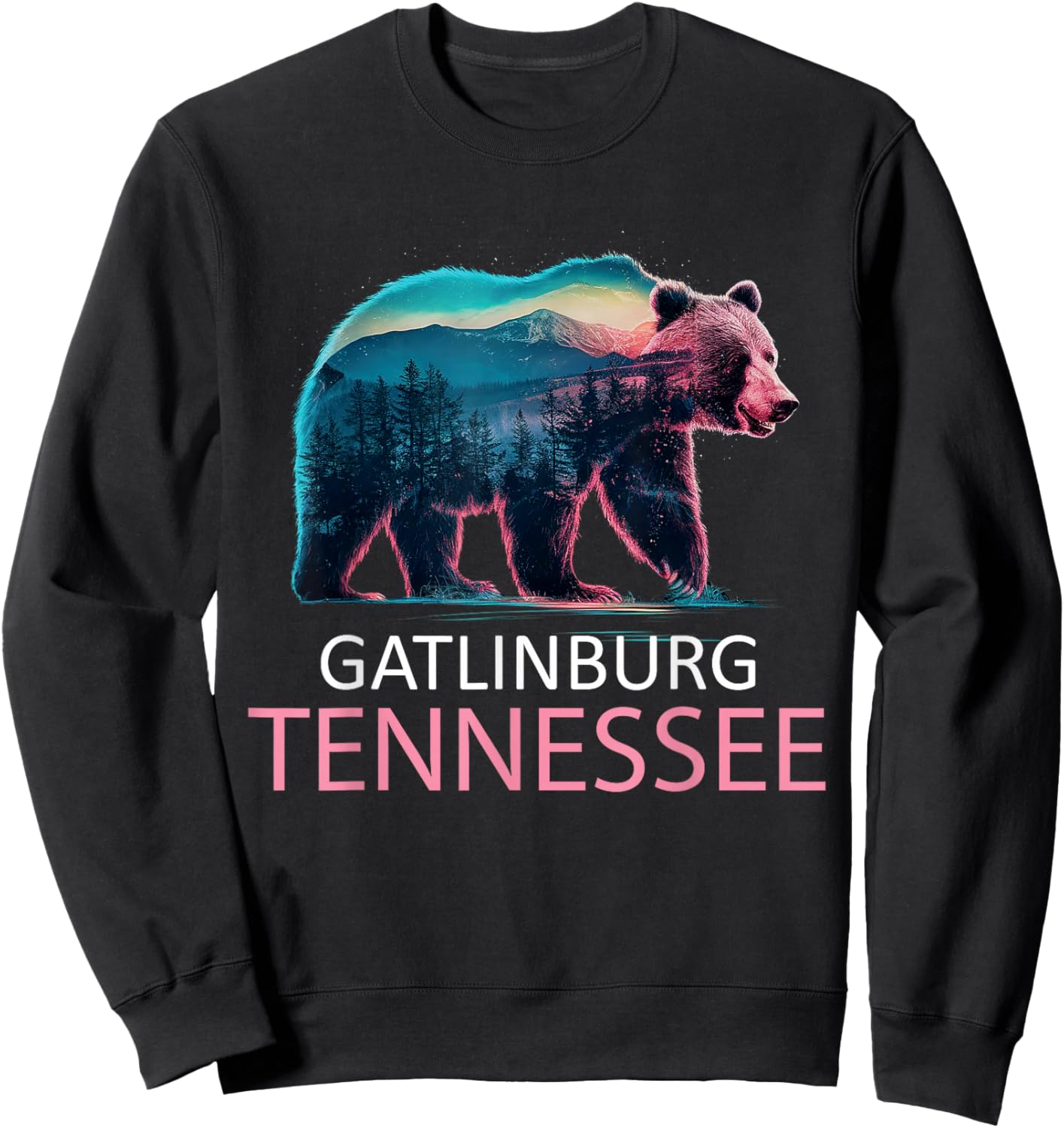 Gatlinburg Tennessee Mountains Bear USA Hiking Souvenir TN Sweatshirt - Sweatshirt | Black