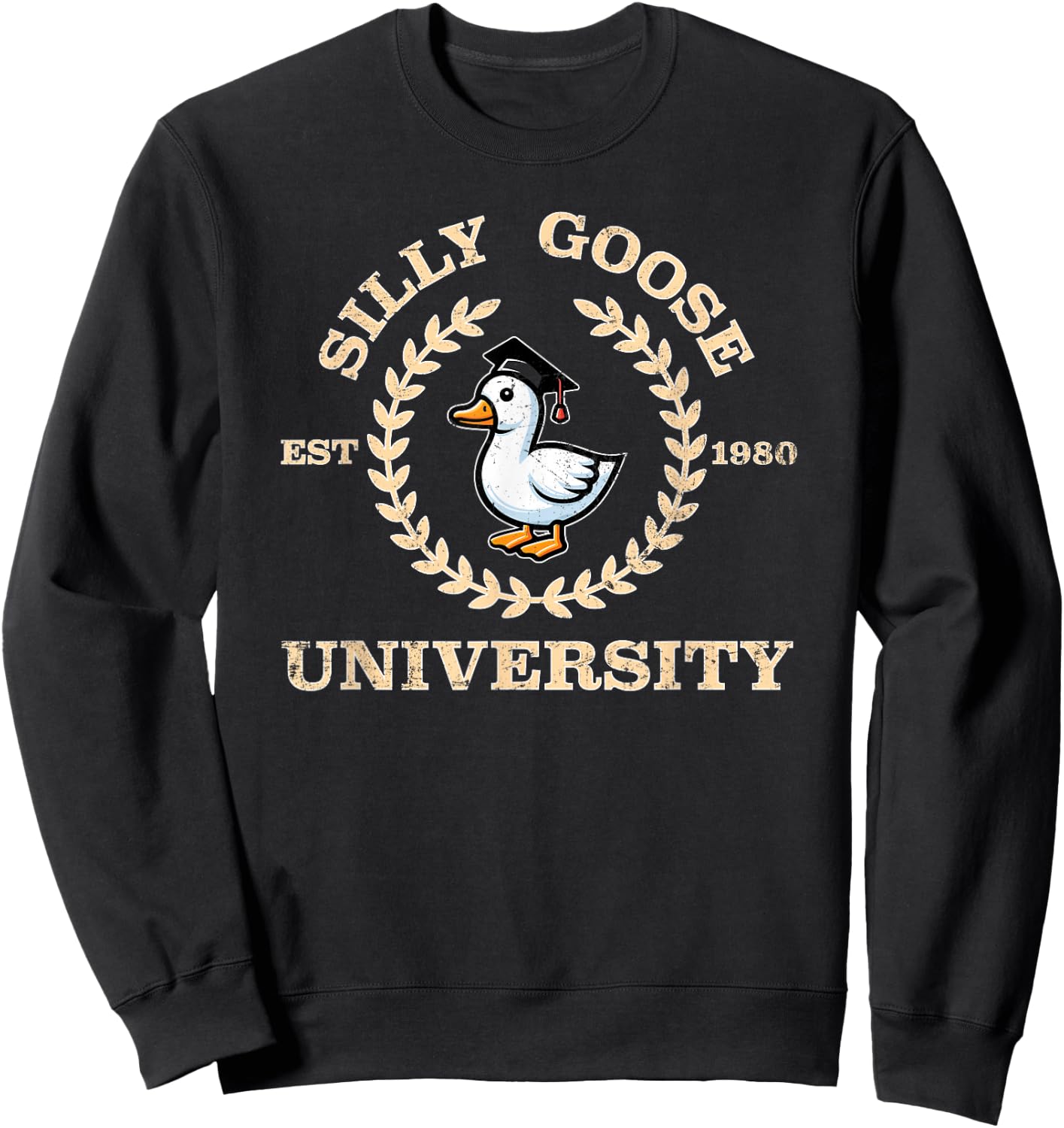 Silly Goose University Vintage Sweatshirt - Sweatshirt | Black